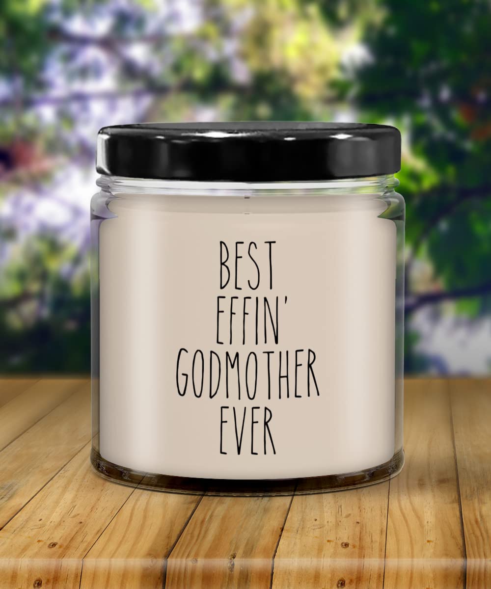 Best Effin' Godmother Ever Candle - 9oz Vanilla Scented Soy Wax Blend - Funny Gift for Godmother, Coworker & Friends - Perfect for Birthdays, Thank You Gifts & Home Decor