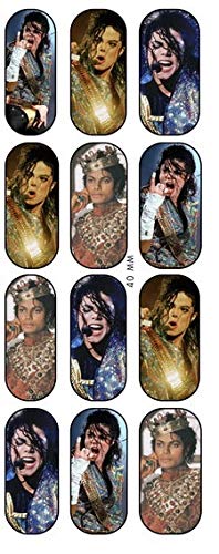 Marilyn Monroe & Michael Jackson Thriller Nail Art Decals - Hollywood Star Water Slide Nail Stickers for DIY Manicure - Perfect for Halloween, Cosplay & Themed Parties (3-Pack)