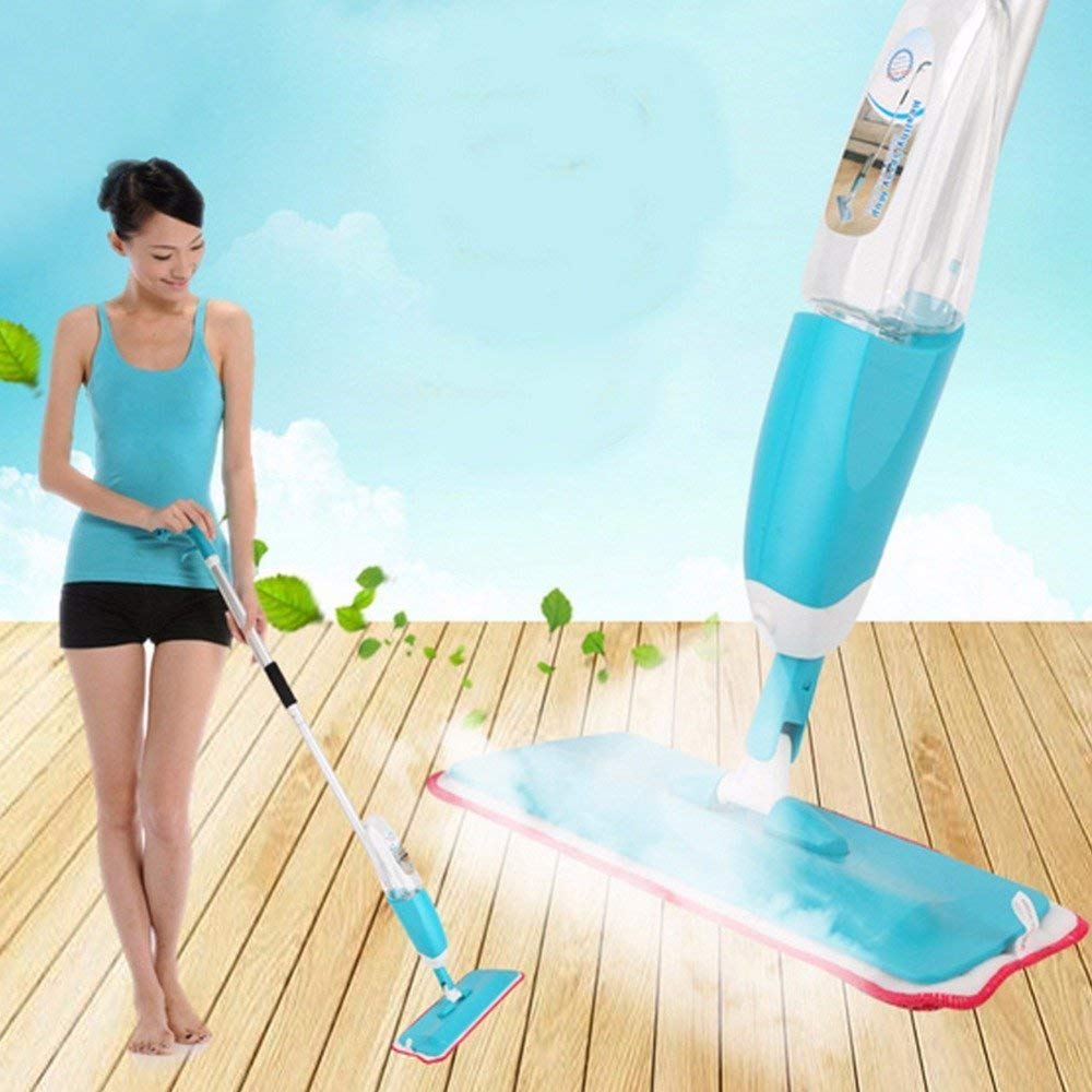 Prachit Spray Mop Set with 3 Microfiber Washable Pads - 360° Swivel Floor Cleaner for Wet & Dry Mopping | Perfect for Hardwood, Tile & Laminate Floors in Home, Office & Kitchen Cleaning