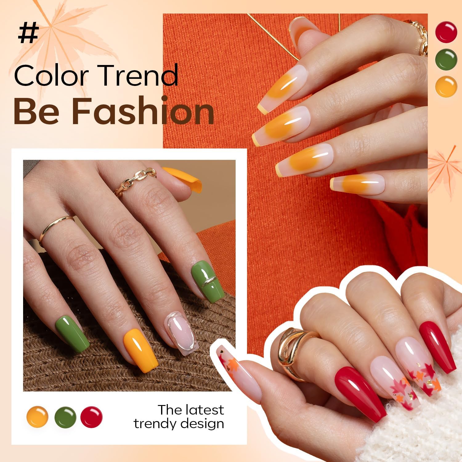 Modelones 40 PCS Gel Nail Polish Set - 36 Colors Nude, Brown, Red, Fall, Orange, Yellow, Green, Purple & Glitter Shades - Professional Nail Art Kit with Base, Matte, Glossy & Glitter Top Coats - Perfect for Home Manicures, Salon Use & DIY Nail Designs