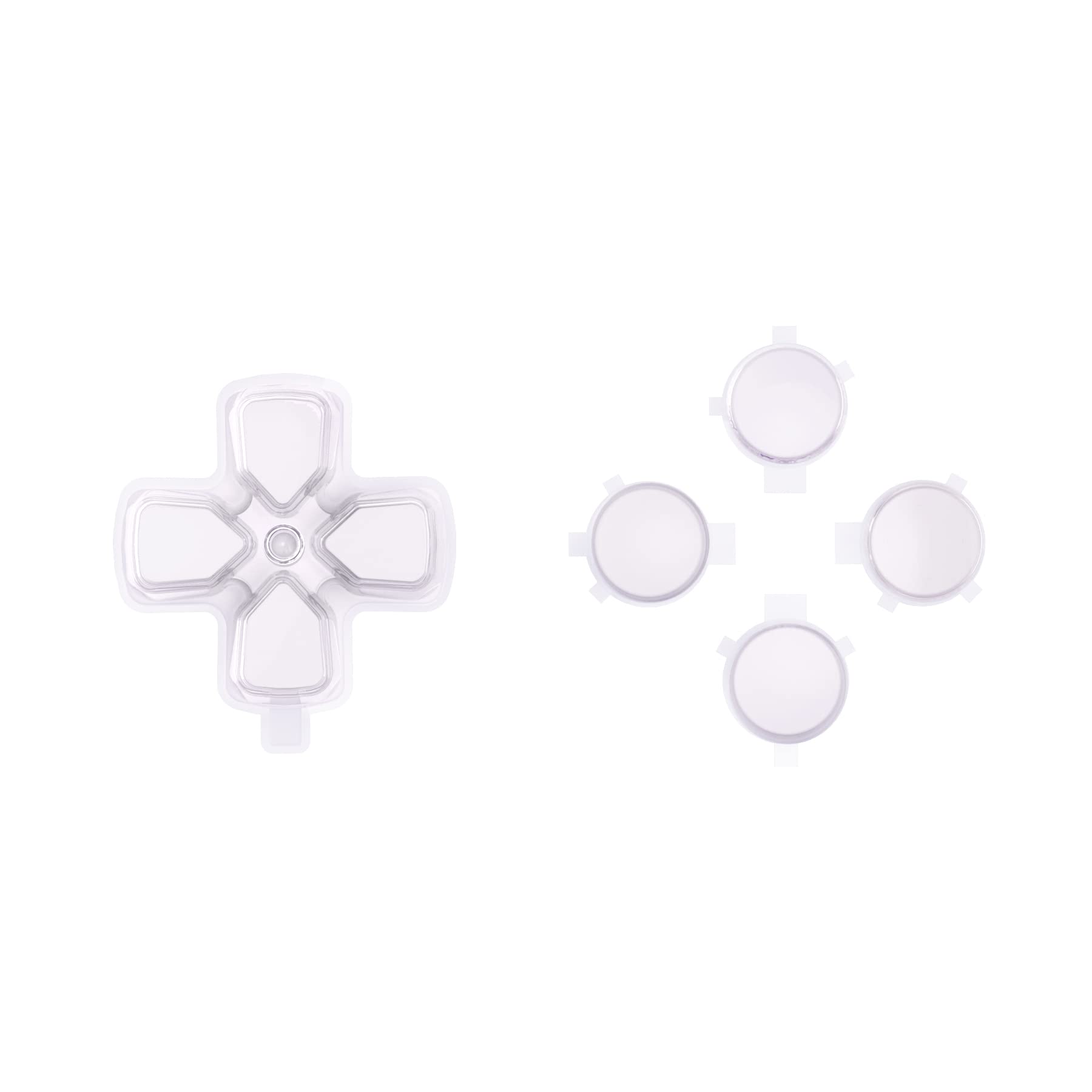 eXtremeRate White & Clear Custom D-Pad & Action Buttons Replacement for PS5 Controller - Enhanced Gaming Performance for FPS, Racing & Fighting Games - Ideal for Competitive Gaming, Long Play Sessions & Esports Tournaments - Perfect for PS5, PC & Streaming Setups