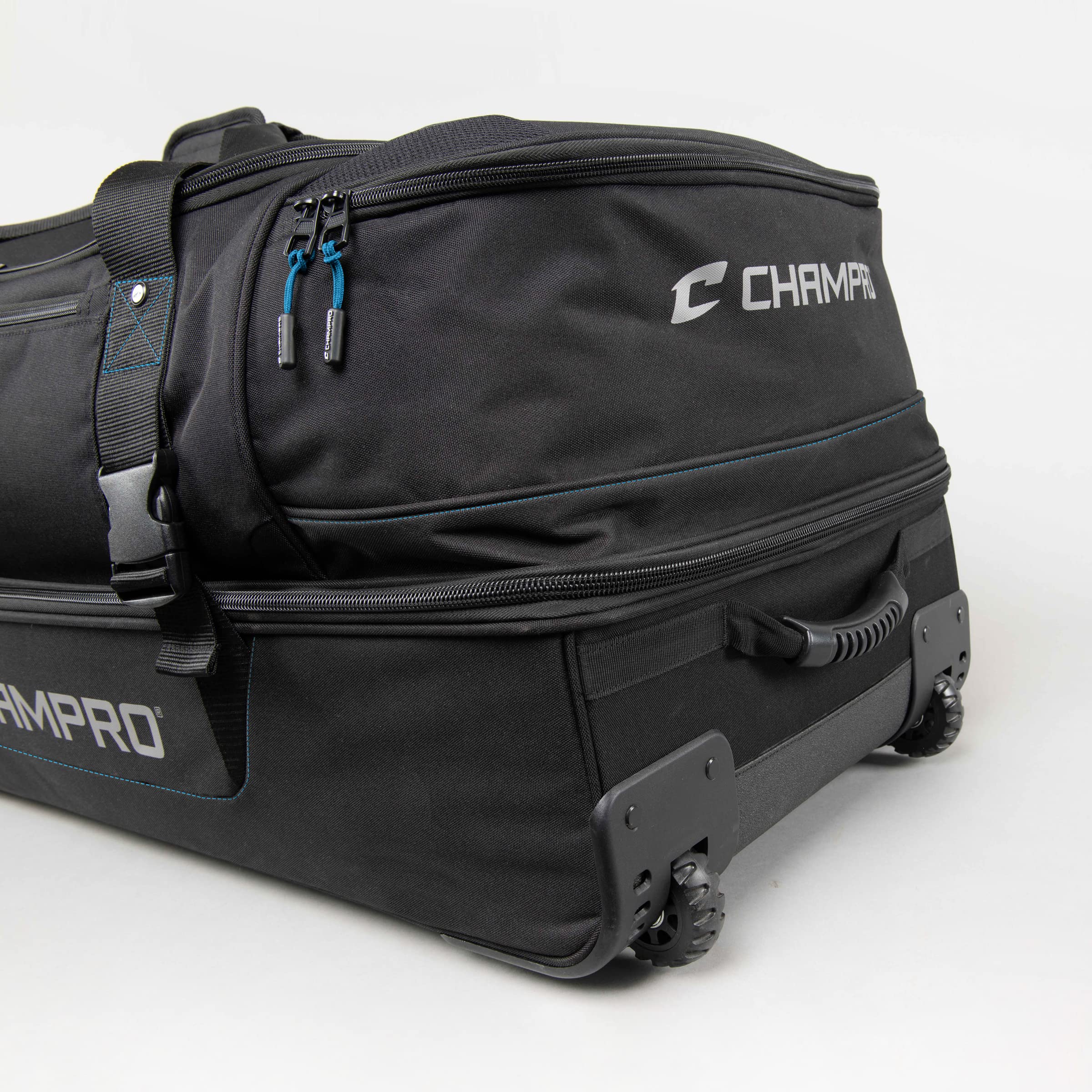 Champro Professional Umpire Wheeled Equipment Bag for Baseball & Softball Officials - Durable Black Gear Storage with Wheels | Perfect for Game Days, Tournaments & Travel