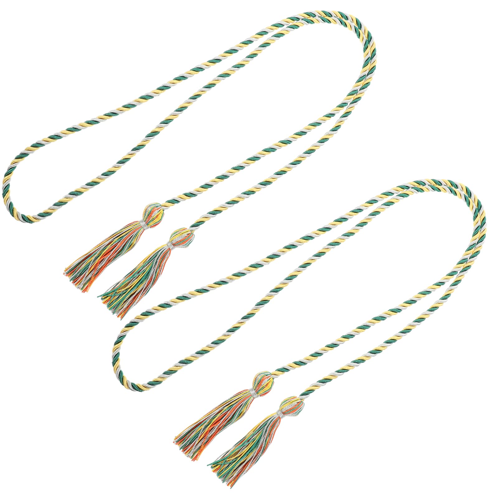 Amosfun 2-Pack Graduation Honor Cords with Tassels - Polyester Braided Sash for Bachelor's Gown - Perfect for Graduation Ceremonies, Commencement & Academic Achievements