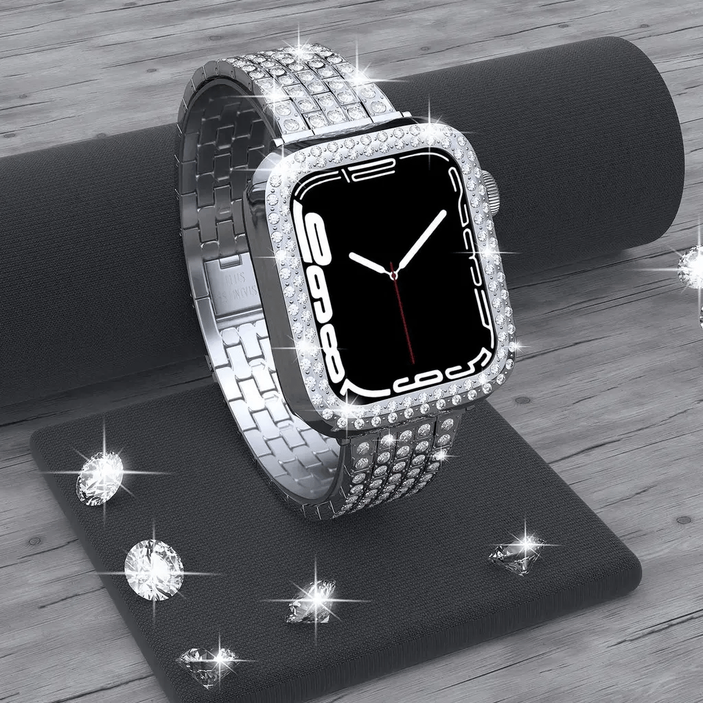 Diamond Style Jewelry Strap & Case - Elegant Watch Band with Rhinestones for Women | Perfect for Parties, Weddings & Special Occasions