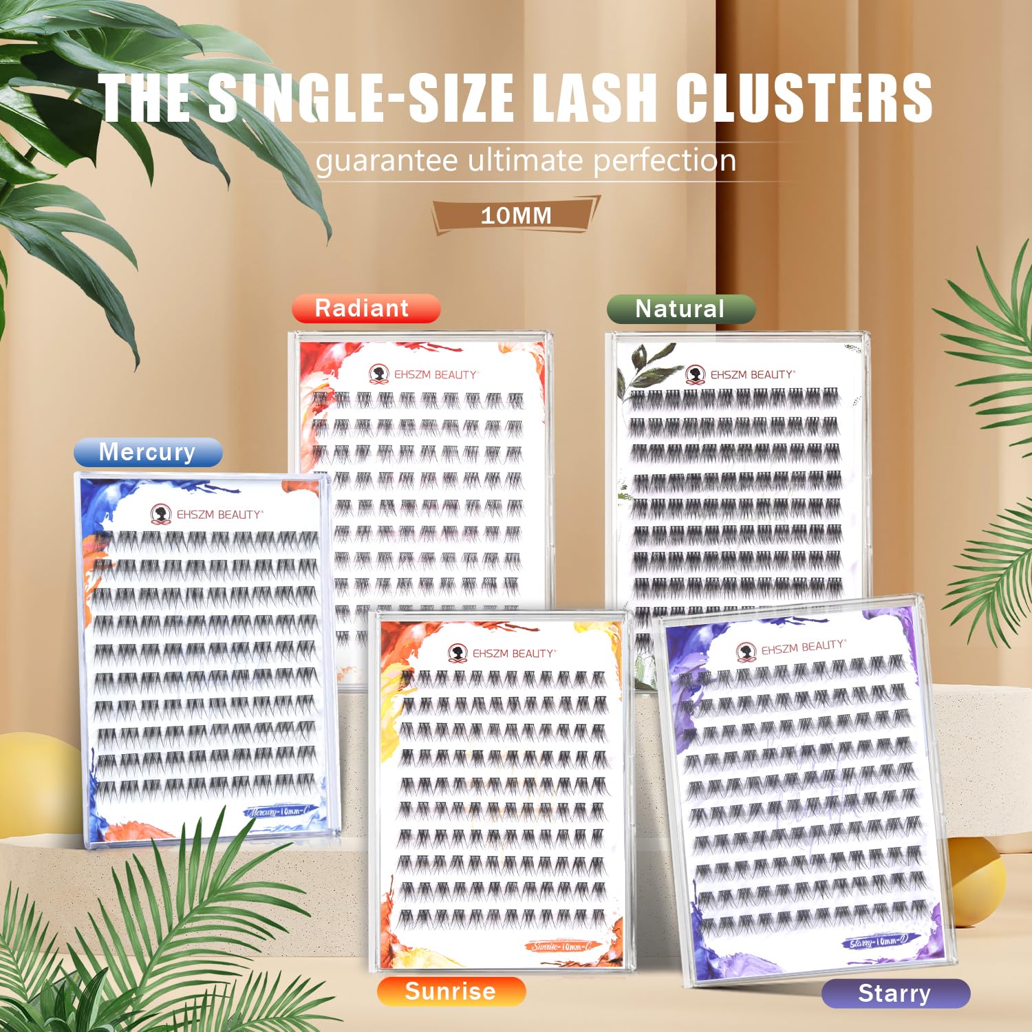 10mm Wispy D Curl Eyelash Clusters - Natural Look, No Plastic Feel, Ultra-Soft Individual Lashes with Thin Band | Long-Lasting & Comfortable | Perfect for Daily Wear, Special Occasions & Professional Makeup | Ehszm Beauty