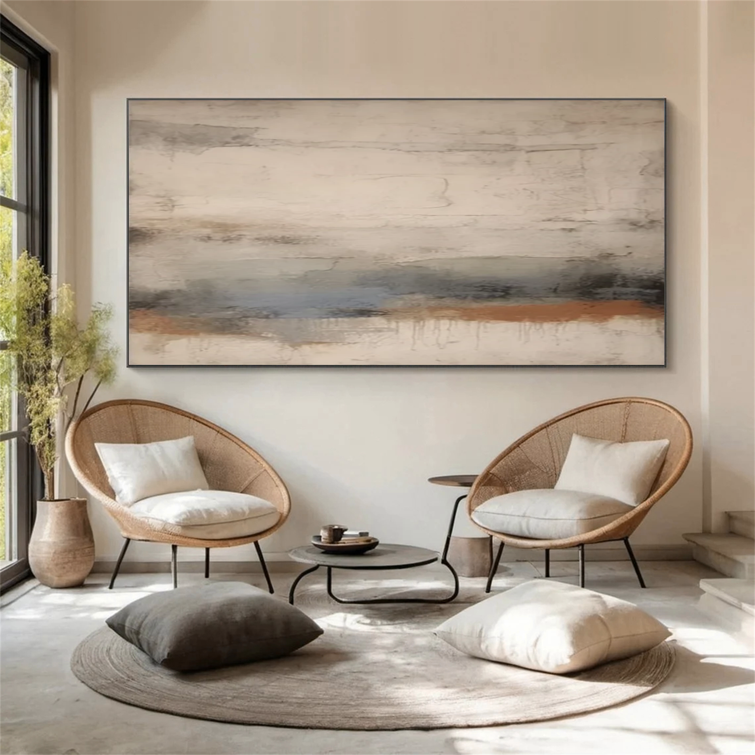 Custom Size Abstract Tranquility Art Painting - Handmade Canvas Wall Decor for Living Room, Bedroom & Office #WS279 | Perfect for Home Decor, Housewarming Gifts & Meditation Spaces
