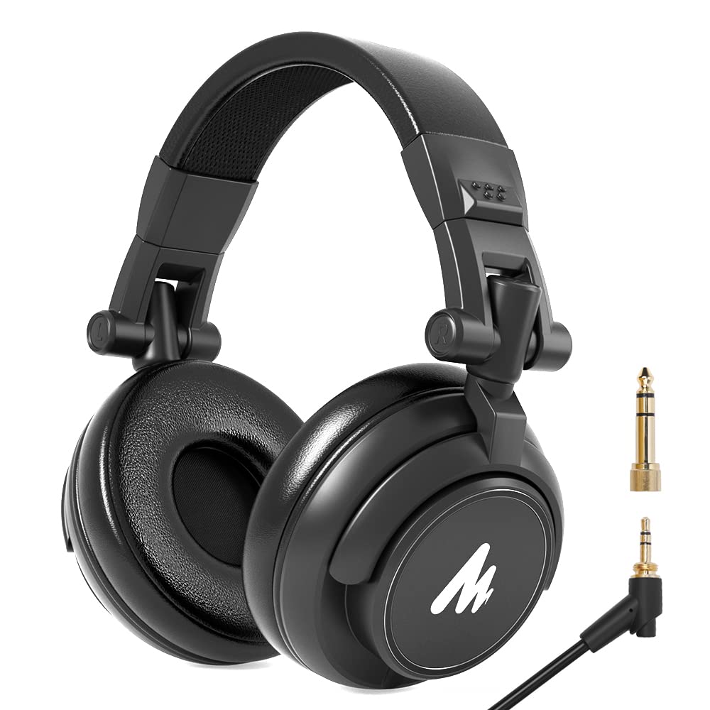 MAONO MH601 Professional Studio Headphones - 50mm Drivers, Over-Ear Closed Back Design for Music Production, DJing, Podcasting & Gaming - Premium Sound Isolation & Comfort (Black) - Perfect for Home Recording, Streaming & Audio Editing