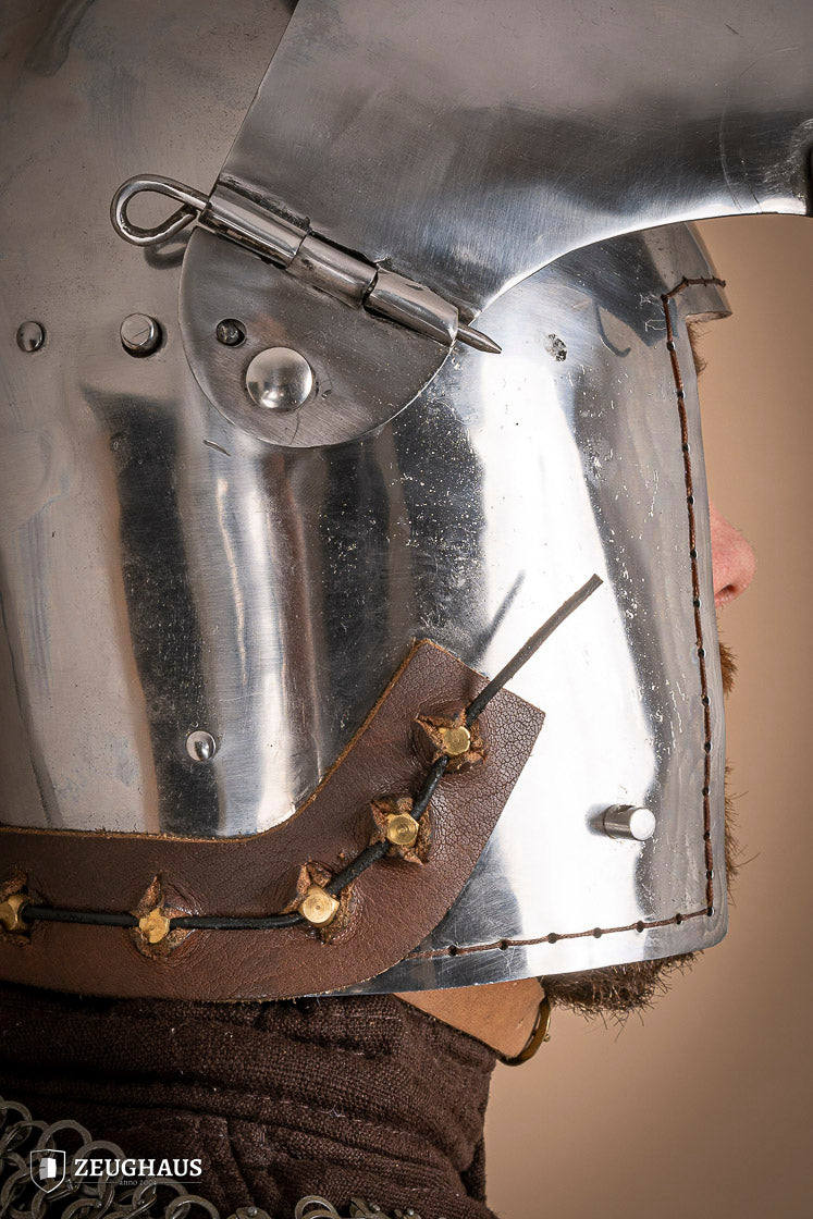 Polished 2mm Bascinet Helmet with Visor - Medieval Armor for LARP, Cosplay & Historical Reenactment