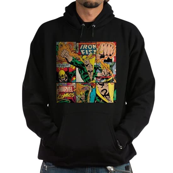 Marvel Iron Fist Men's Hoodie - Dark Pullover Sweatshirt for Superhero Fans | Casual Wear, Cosplay & Gift for Comic Lovers