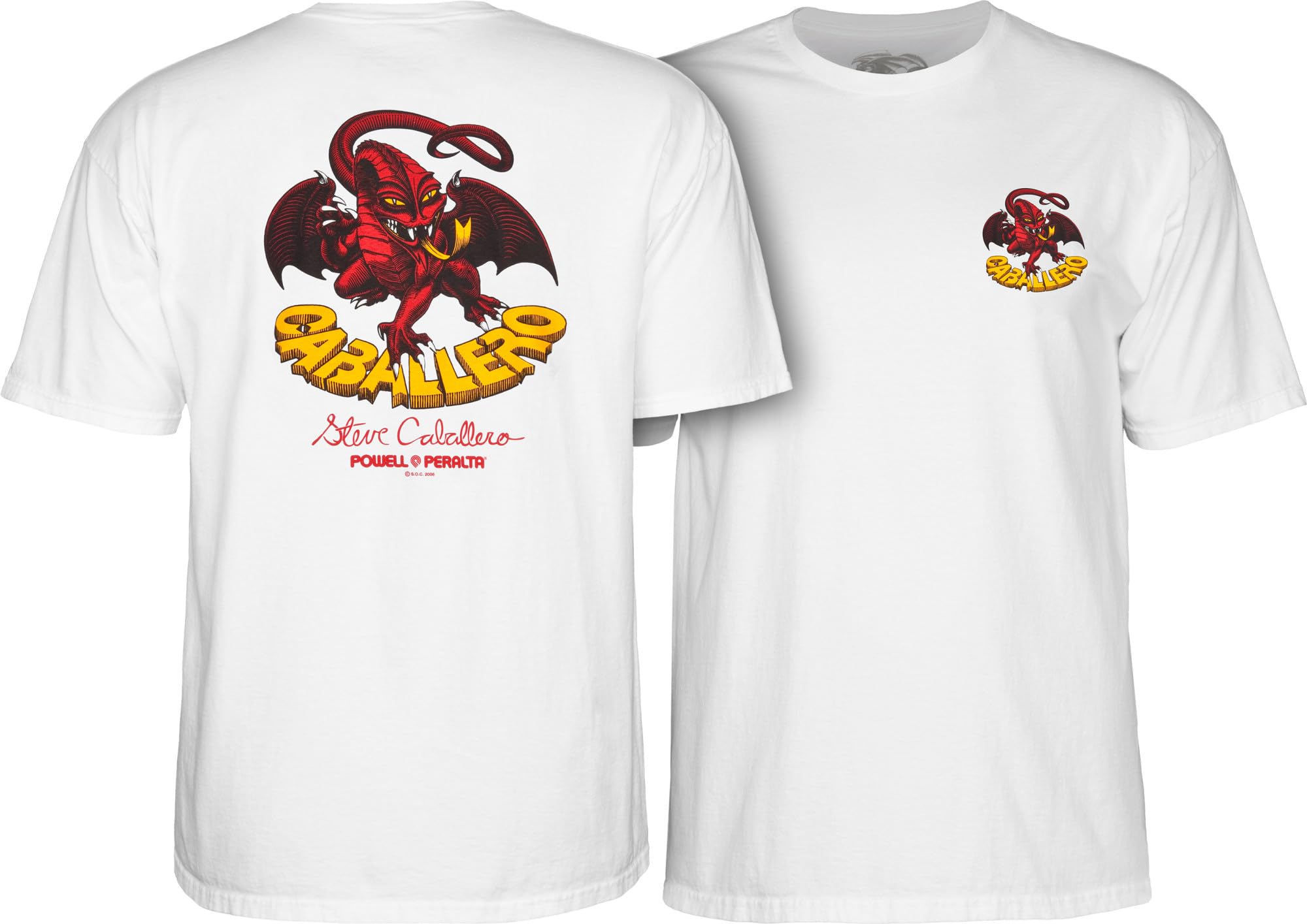 Powell Peralta Steve Caballero Dragon II Skateboard T-Shirt - Vintage Skate Style for Men - Perfect for Skateboarding, Concerts & Streetwear Fashion