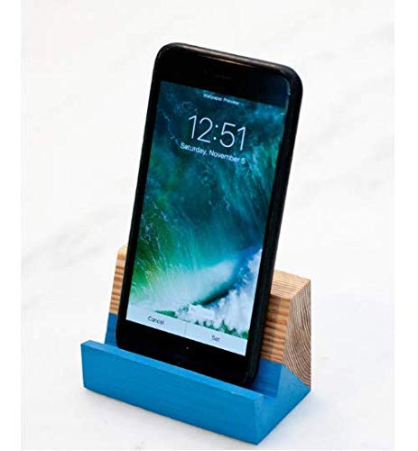 Reclaimed Wood iPhone Stand - Eco-Friendly Phone Holder for Desk, Table, Nightstand | Perfect for Home, Office, Video Calls & Hands-Free Viewing