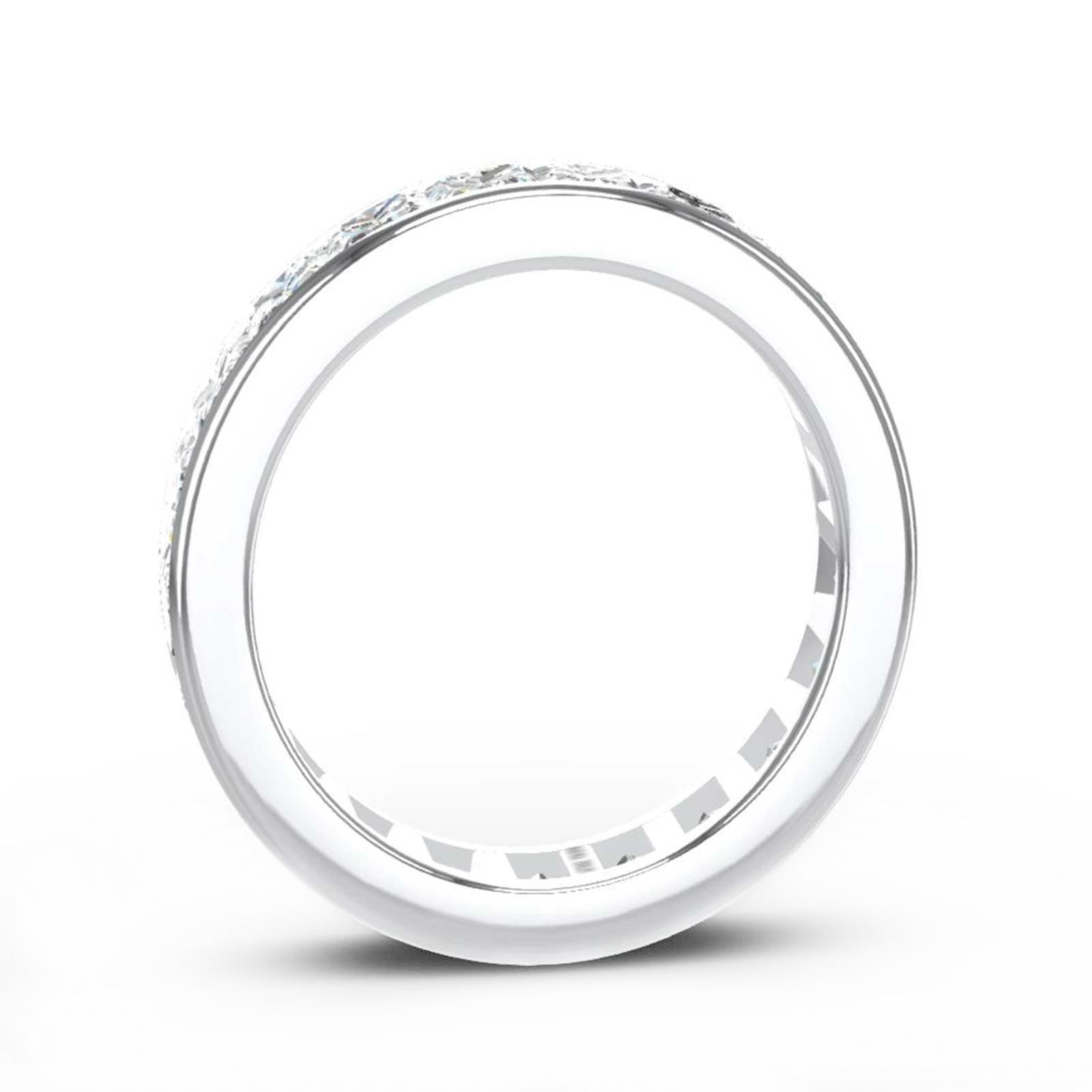 3.15 Carat Princess Cut Moissanite Eternity Band for Women - DF Color VVS Clarity Sterling Silver with 18K White Gold Plated Wedding Ring | Elegant Anniversary Gift for Her, Perfect for Proposals, Engagements and Special Occasions