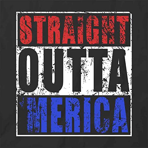 Straight Outta 'Merica Graphic T-Shirt - Black Printed Cotton Tee for Men & Women | Patriotic American Style Casual Wear for Concerts, Parties & Everyday Outfits