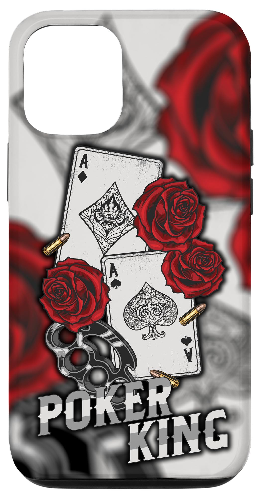 iPhone 12/12 Pro Case - Poker King Flowers Design with Bandit & Spades for Poker Players & Casino Lovers | Perfect for Poker Nights & Casino Parties
