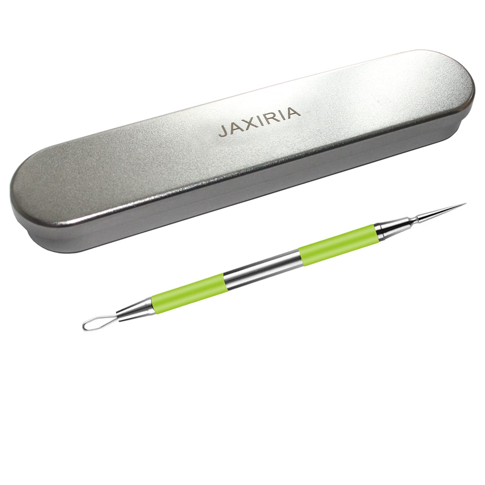 Stainless Steel Pimple Popper Tool - Blackhead & Blemish Extractor Kit for Acne Treatment - Professional Skin Care Tool for Face & Nose (Green) - Perfect for Home Spa & DIY Skincare Routine