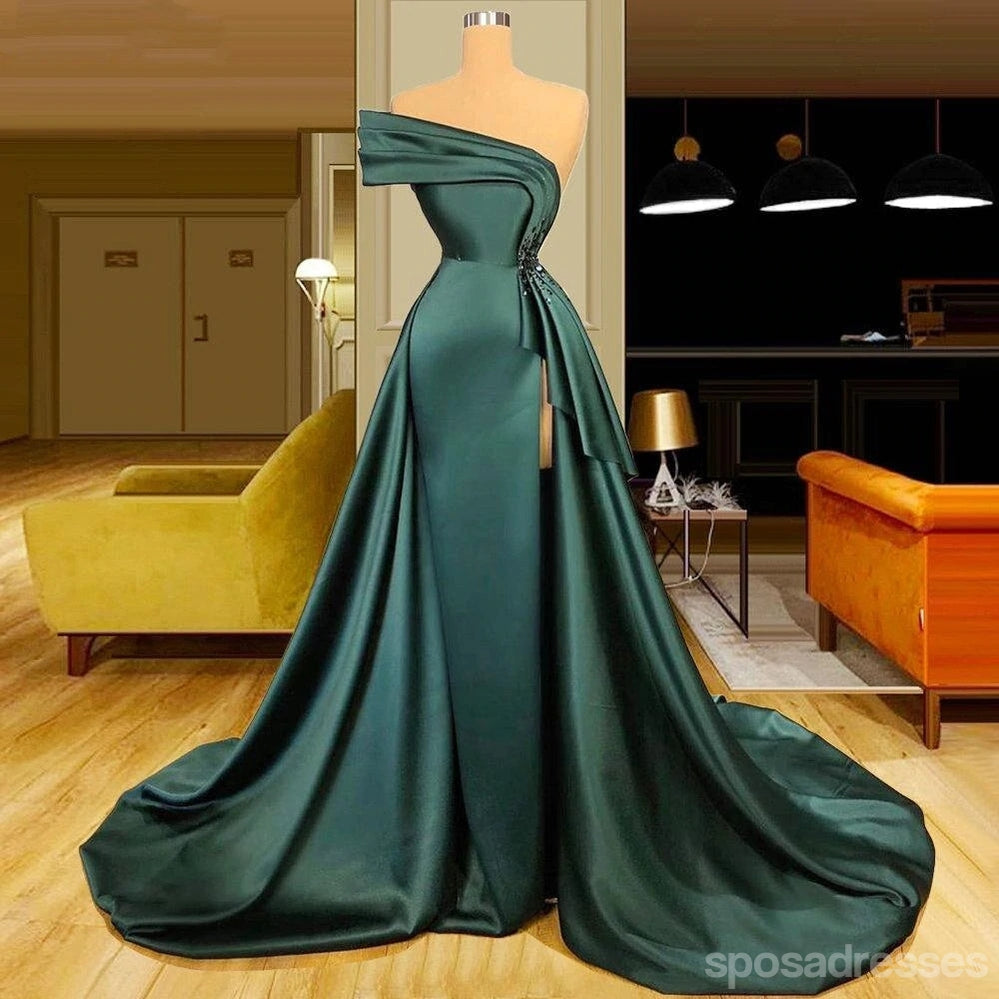 Emerald Green Mermaid Sweetheart Neckline High Slit Long Prom Dresses for Women - Elegant Evening Gowns for Homecoming, Formal Events & Special Occasions