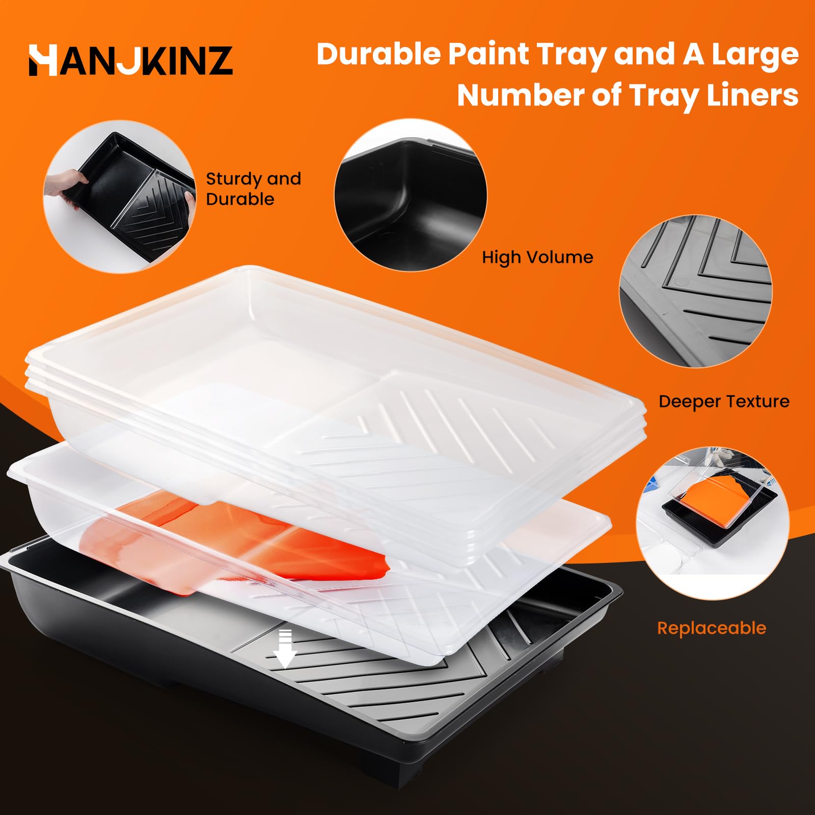 12-Piece 6-Inch High-Density Foam Paint Roller Kit with Tray & Liner - Perfect for Walls, Doors, Cabinets, DIY Home Projects & Professional Painting