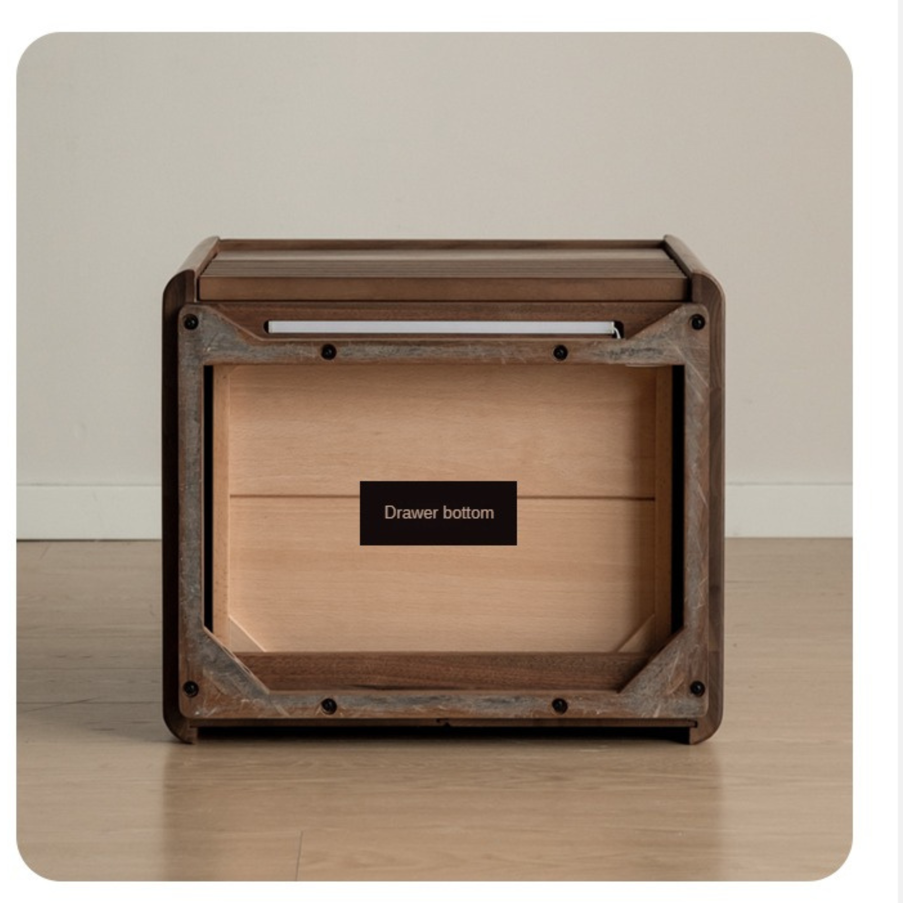 Black Walnut Solid Wood Nightstand - Minimalist Bedside Table for Bedroom, Living Room & Office | Durable & Stylish Storage Solution