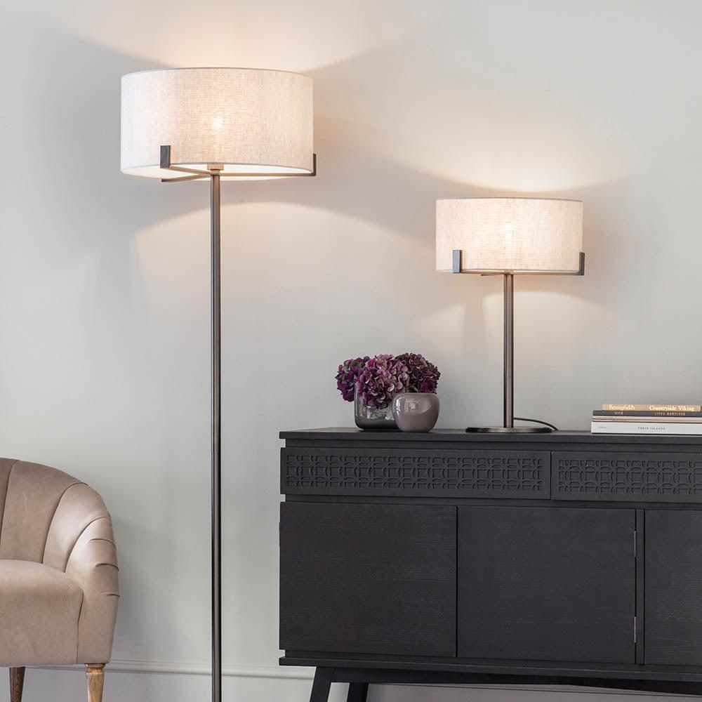 Endon Hayfield 1-Light Bronze Finish Table Lamp - Modern Home Office & Bedside Lighting for Living Room, Bedroom, or Study