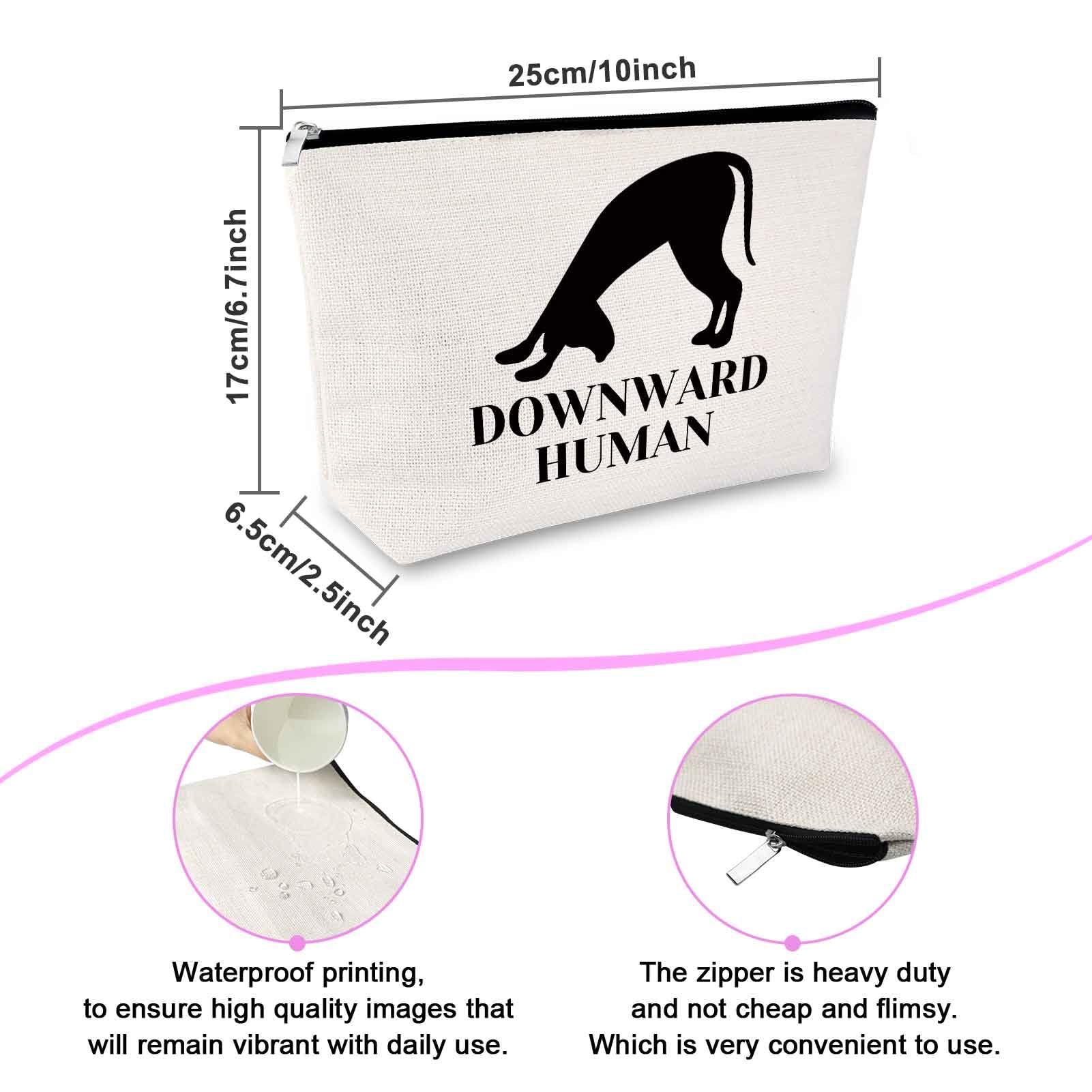 Yoga Makeup Bag for Women - Cute Dog Print Cosmetic Pouch - Perfect Gift for Yoga Lovers, Instructors & Dog Owners - Great for Birthdays, Christmas & Graduation - Travel-Friendly Yoga Accessory for Classes, Gym & Vacation