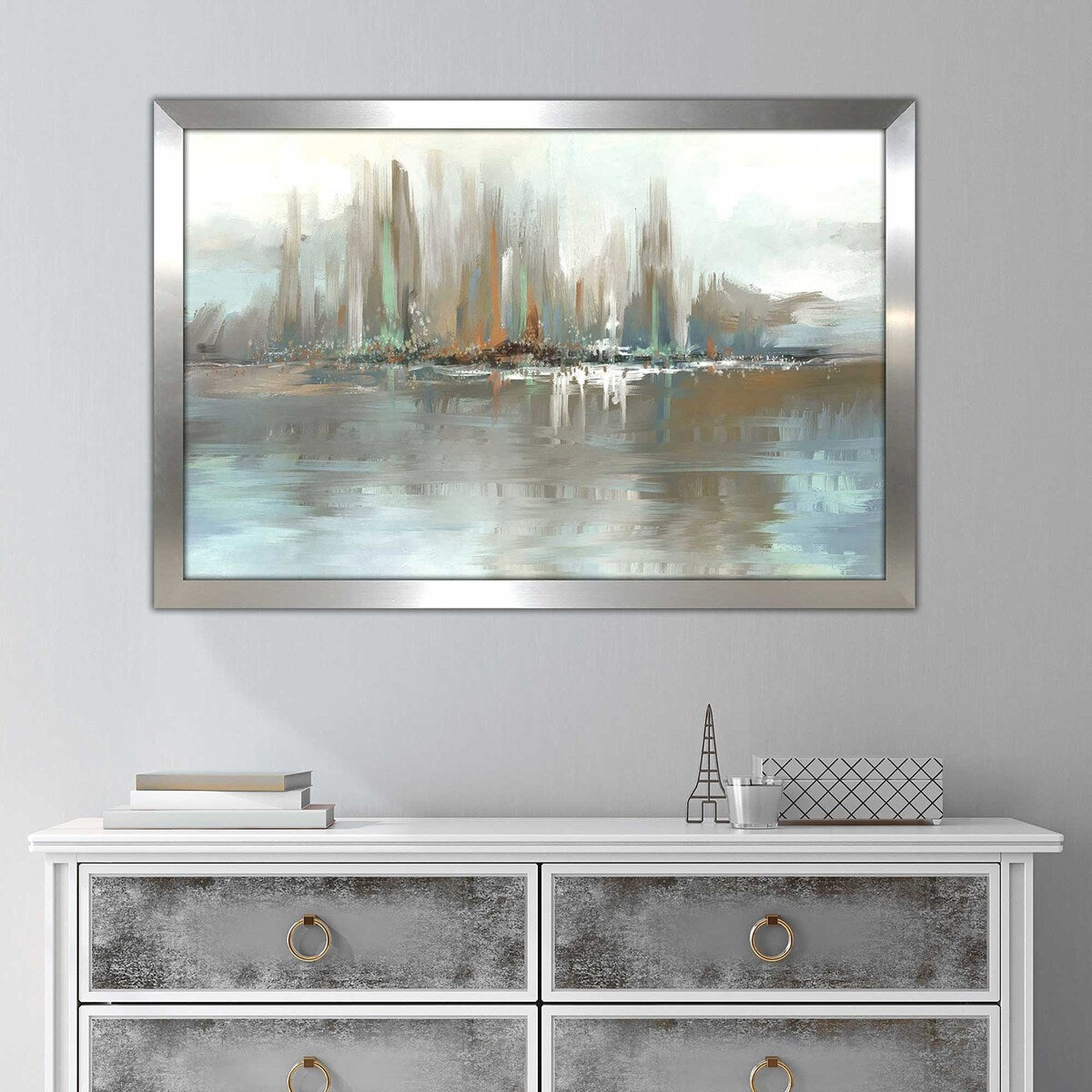Big City Lights by Conrad Knutsen - Modern Acrylic Wall Art Print for Living Room, Office & Bedroom Decor - Vibrant Urban Landscape Painting for Home & Commercial Spaces