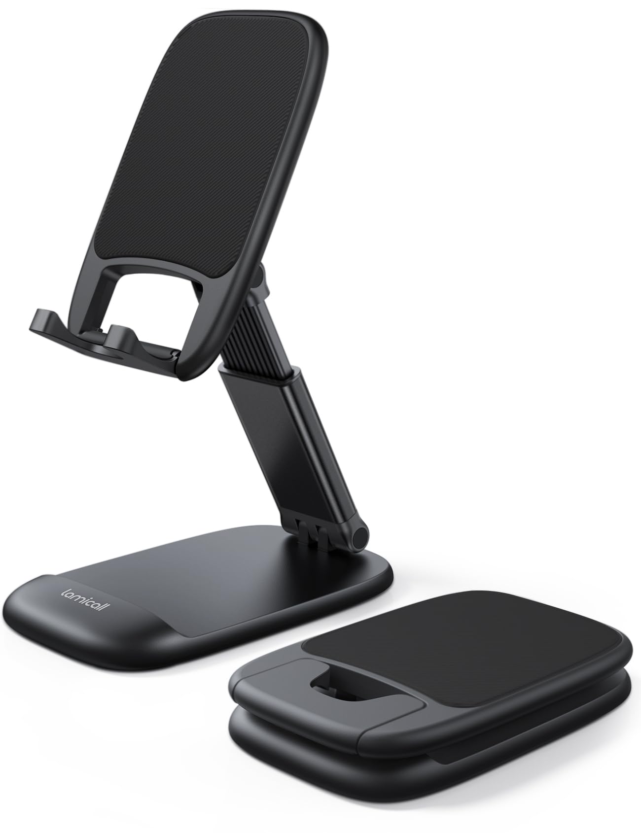 Lamicall 2024 Wide Clamp Airplane Phone Holder & Foldable Phone Stand for Desk - Perfect for Travel, Office & Home Use