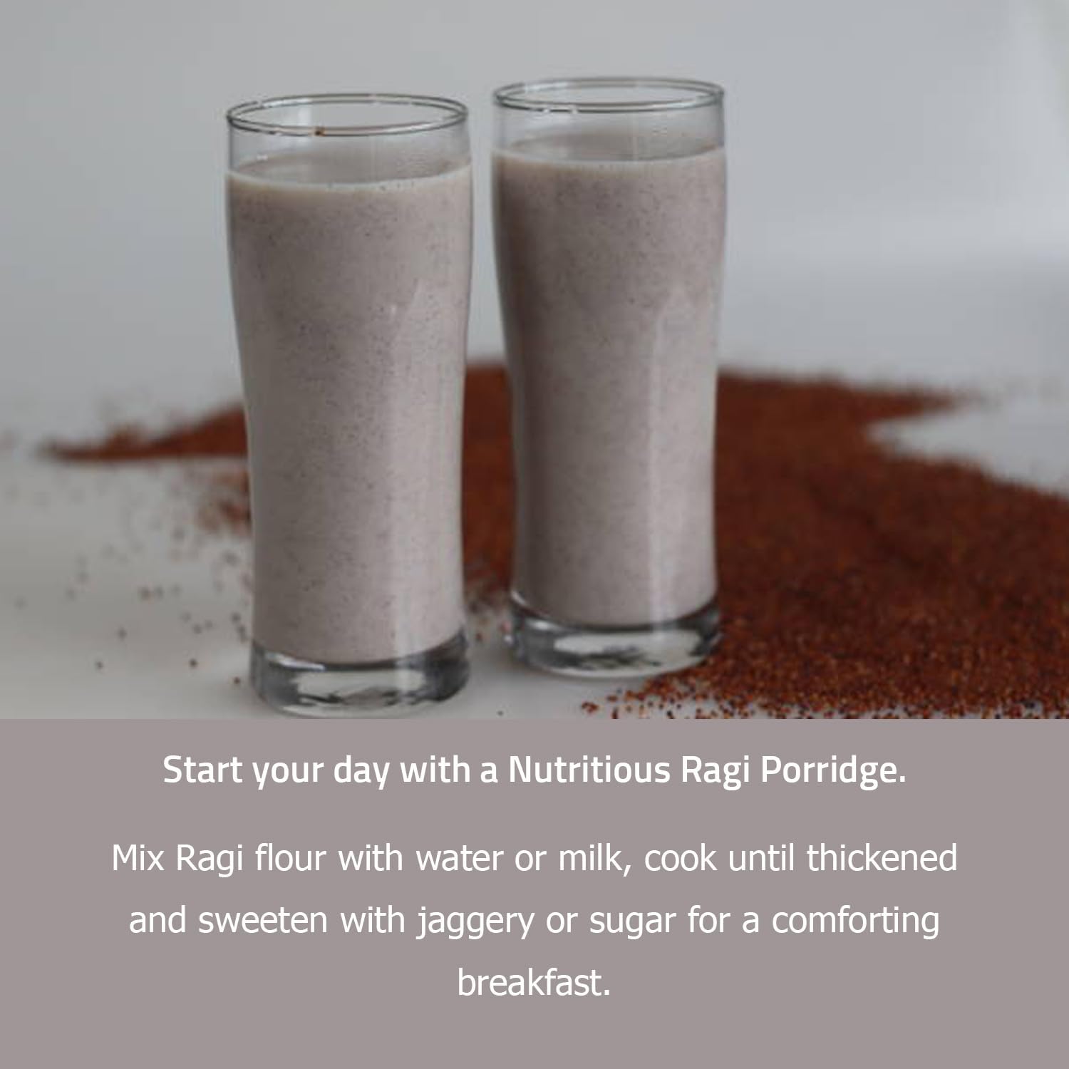 Organic Finger Millet Powder (Ragi Flour) - Gluten-Free Whole Grain Superfood for Baking, Smoothies & Baby Food | High in Calcium & Iron | Vegan, Keto & Paleo Friendly | Perfect for Roti, Porridge & Healthy Snacks