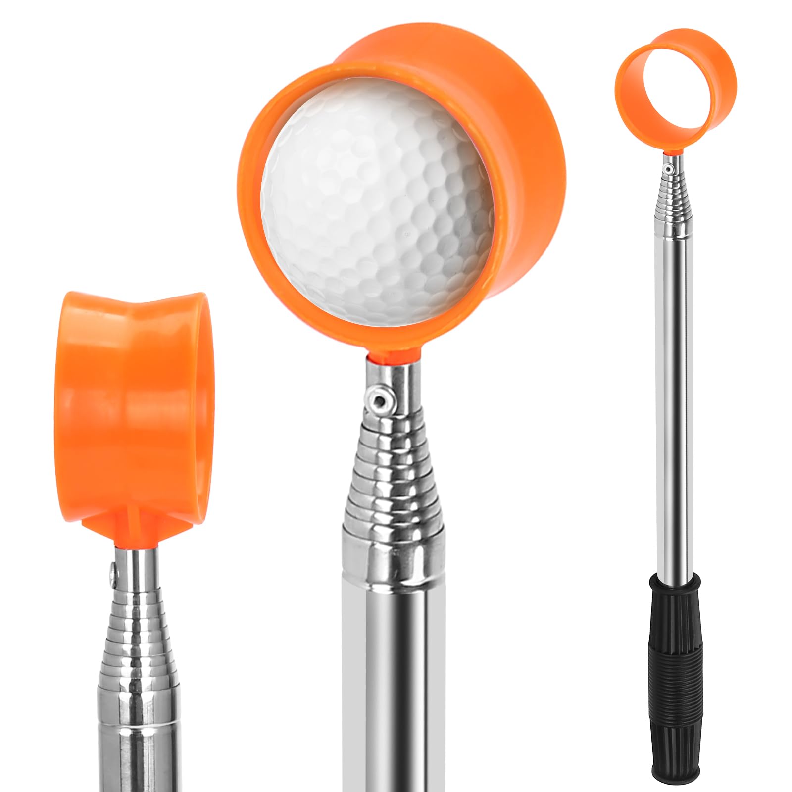 9FT Telescopic Golf Ball Retriever - Lightweight Aluminum Alloy Golf Accessory for Men | Perfect for Water Hazards, Rough Terrain & Lost Ball Recovery