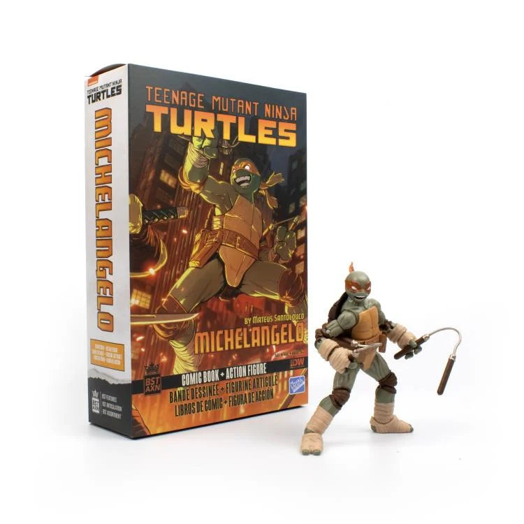 Teenage Mutant Ninja Turtles BST AXN Michelangelo Action Figure Ver. 2 with Comic Book - Collectible TMNT Toy for Kids & Fans | Perfect for Display, Play & Gifts
