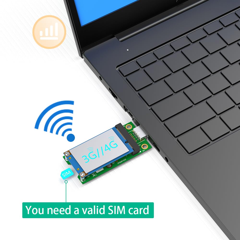 Mini PCIe to USB Adapter with SIM Card Slot - WWAN/LTE Module Converter for Laptops & Industrial PCs | Perfect for Remote Work & Mobile Internet Connectivity