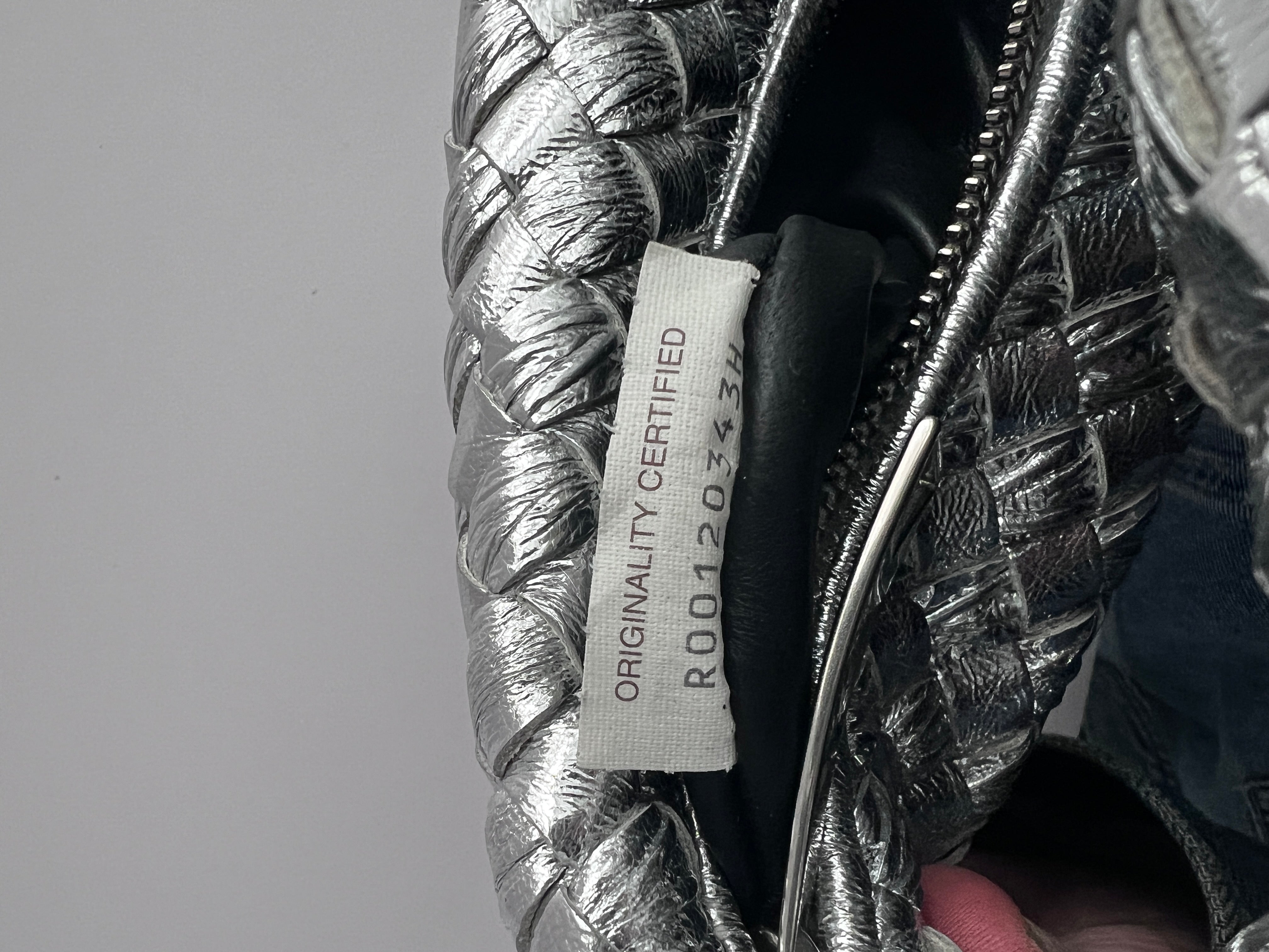 Bottega Veneta Metallic Silver Mini Jodie Bag - Luxury Crossbody Purse for Women, Perfect for Evening Parties & Date Nights
