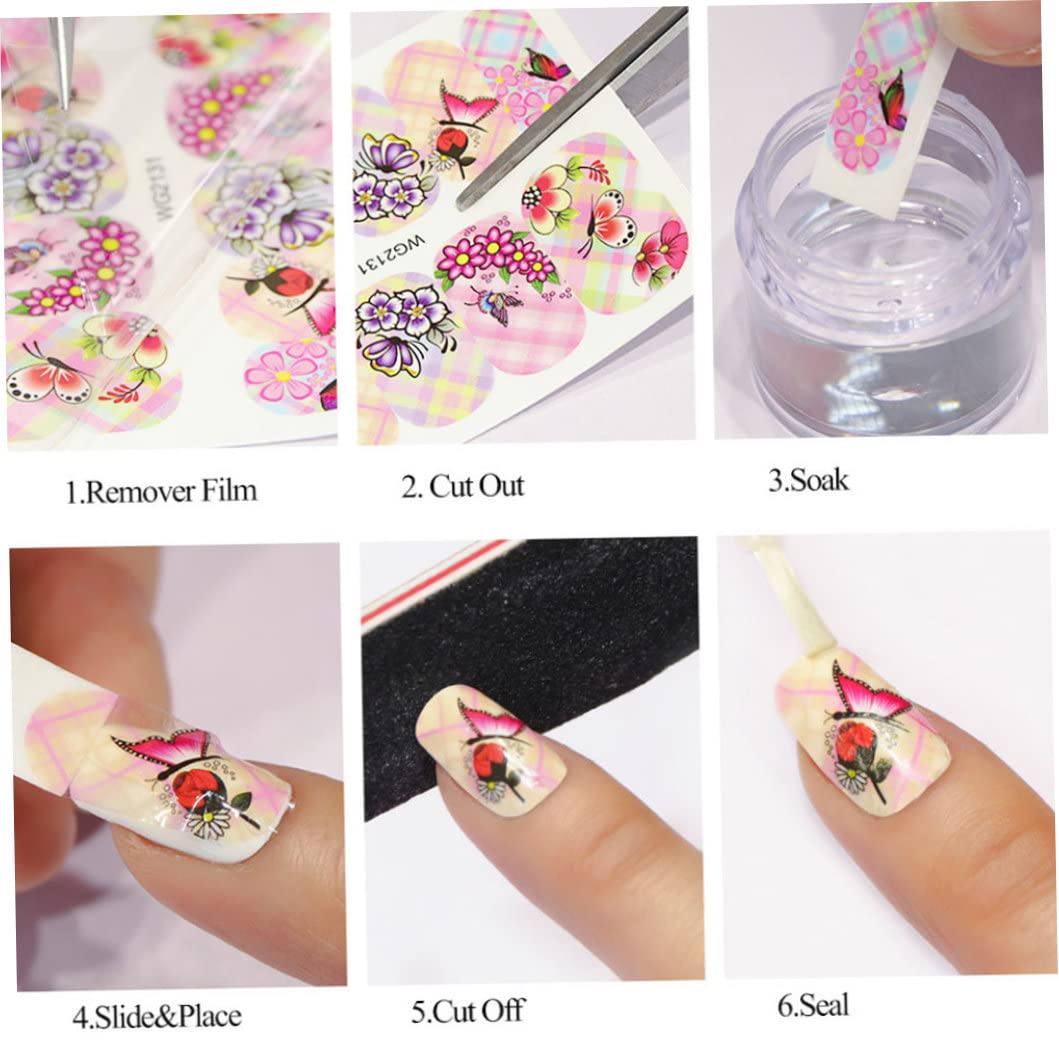 Floral Nail Art Stickers - Sunflower & Spring Flower Design Nail Tattoo Decals for Manicure | DIY Nail Supplies for Women | Perfect for Parties, Weddings & Everyday Wear