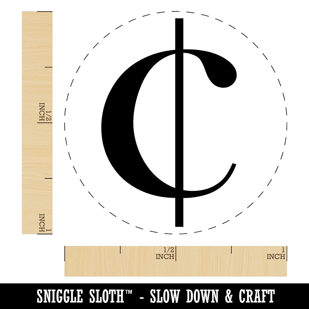1 Inch Medium Cents Symbol Self-Inking Rubber Stamp with Blue Ink - Perfect for Crafting, Planner Stamping, Scrapbooking & Document Marking