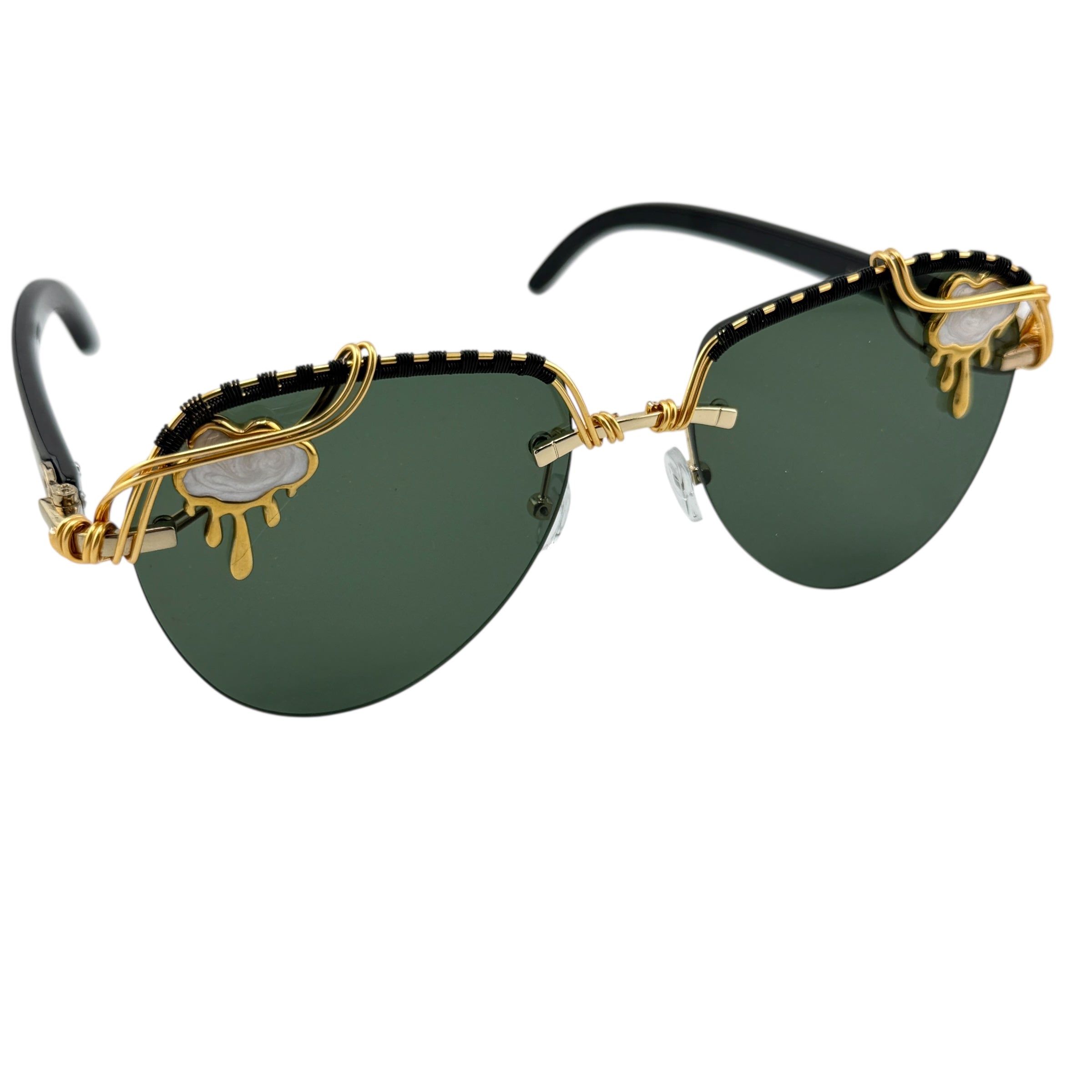 CLOUDY RAYS Aviator Sunglasses - Unique 1 of 1 Design - Polarized UV Protection - Perfect for Driving, Beach & Outdoor Activities