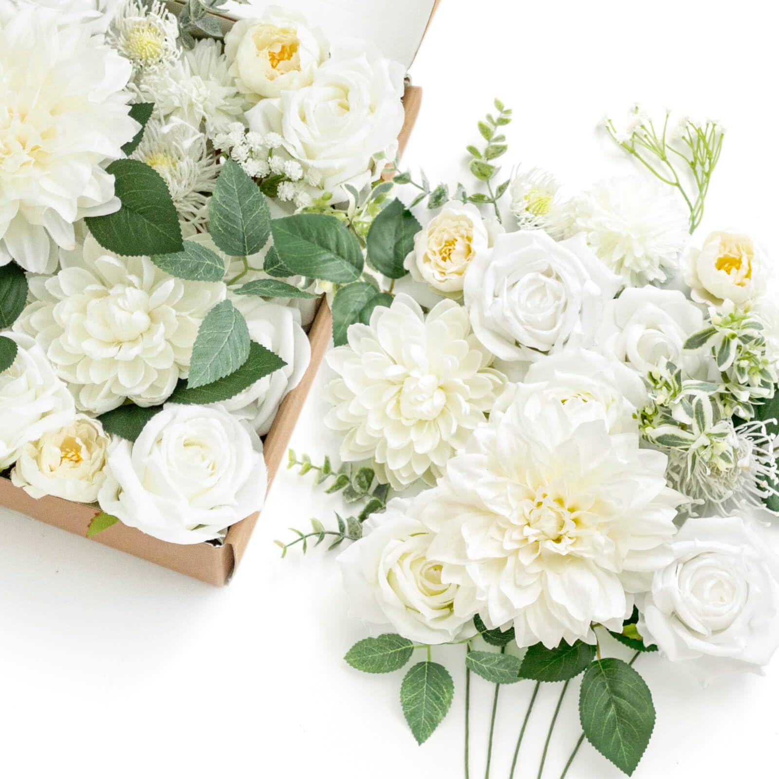 Ling's Moment Artificial Dahlia Flowers Set - DIY Wedding Bouquets, Centerpieces, Party & Baby Shower Decor - Realistic Fake Flowers for Home, Office, and Event Decorations