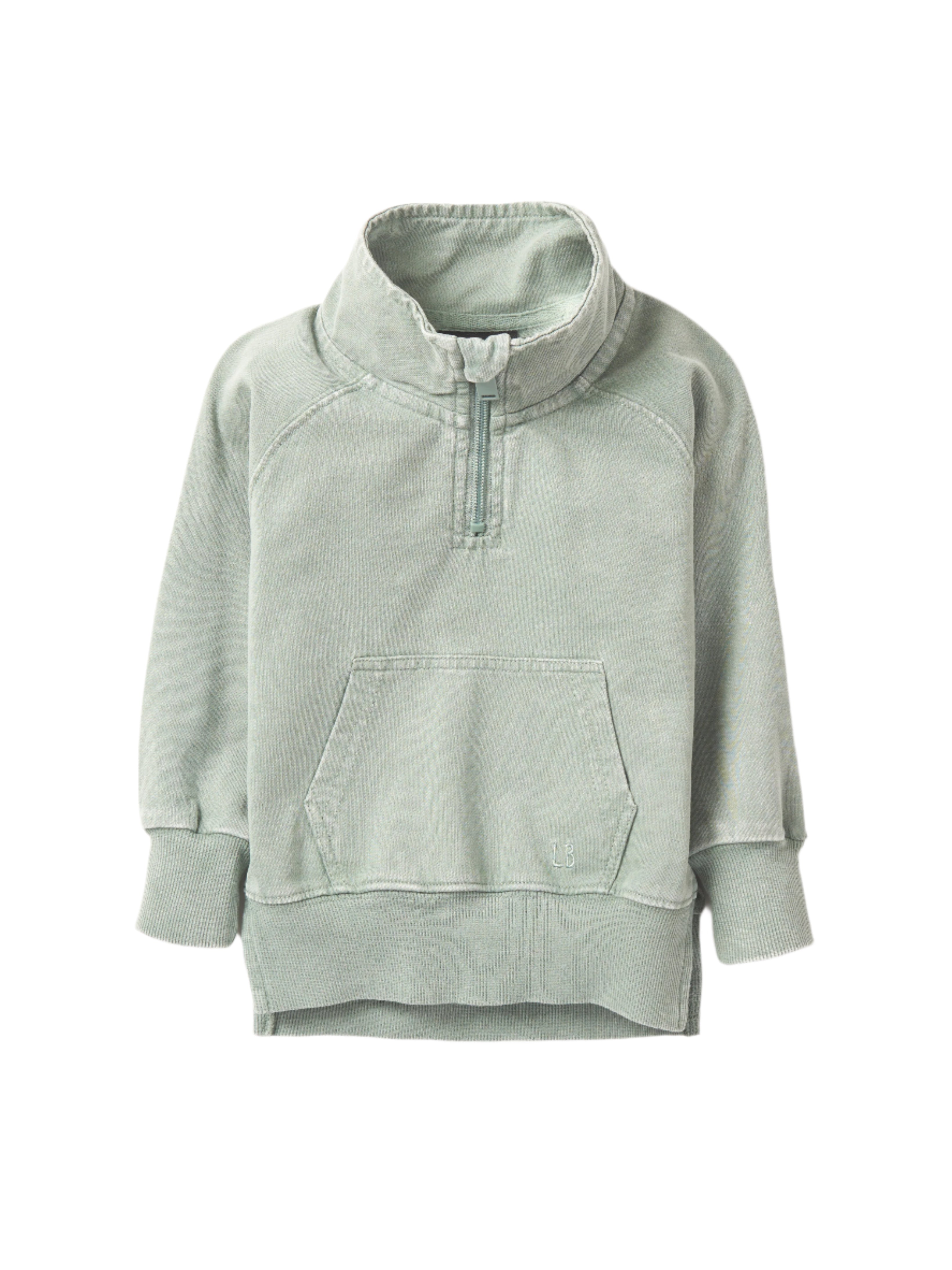 Men's Quarter Zip Pullover Sweatshirt - Soft & Comfortable Basil Wash Fleece for Casual Wear & Outdoor Activities