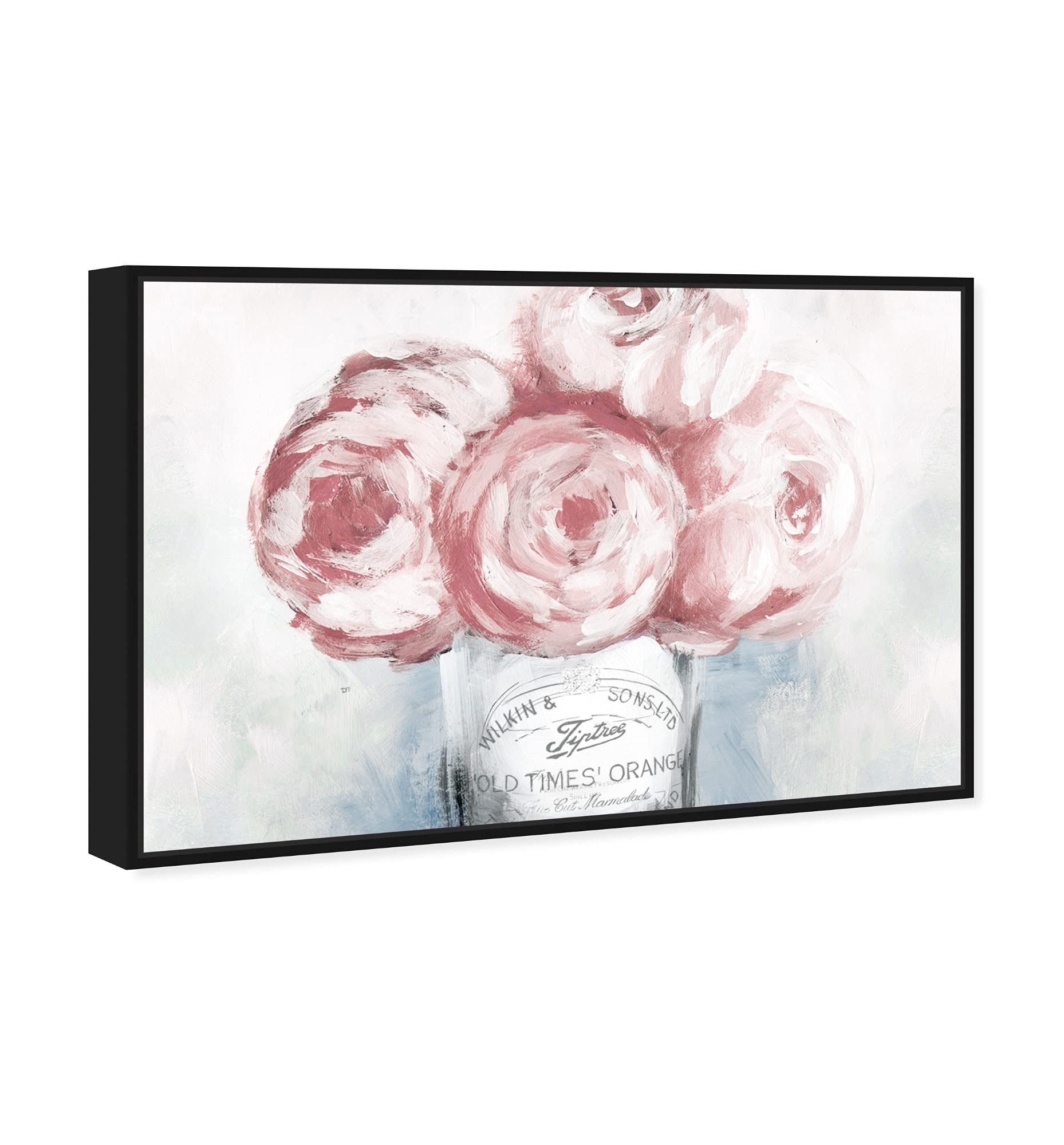 Oliver Gal Artist Co. Floral Framed Canvas Wall Art - 'Peony Jam Wide' Botanical Print for Living Room, Bedroom & Office Decor