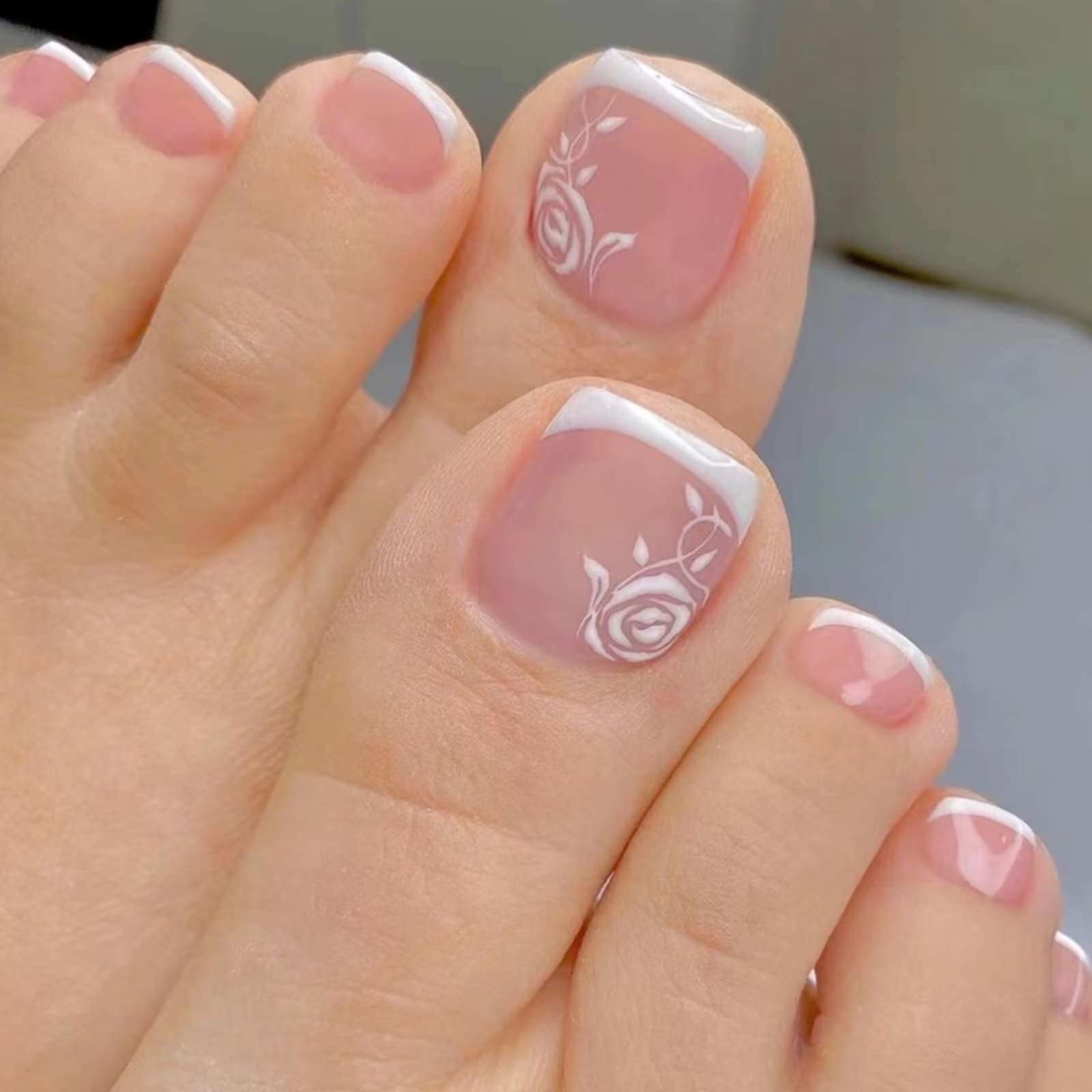 RUNRAYAY Green Press On Nails Long Fake Nails - Acrylic Ballet French with Waves Design Artificial Nails for Women & Girls | Perfect for Parties, Weddings, and Special Occasions