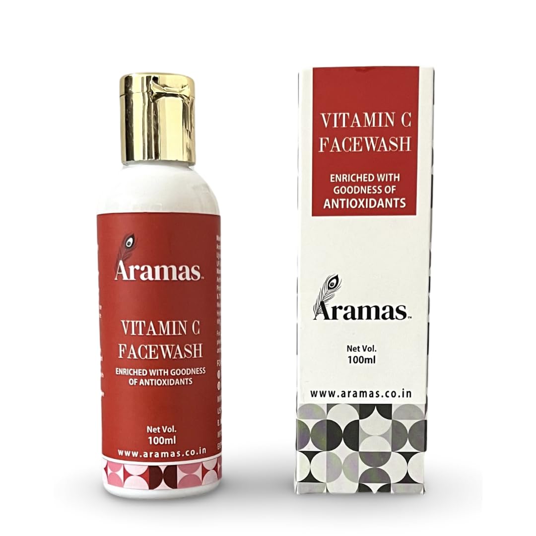 Aramas Vitamin C Facial Cleanser for Acne Prone Skin | Oil Free Face Wash for Clear & Glowing Complexion | 100ml | Men & Women | Perfect for Daily Skincare Routine & Post-Workout Cleansing