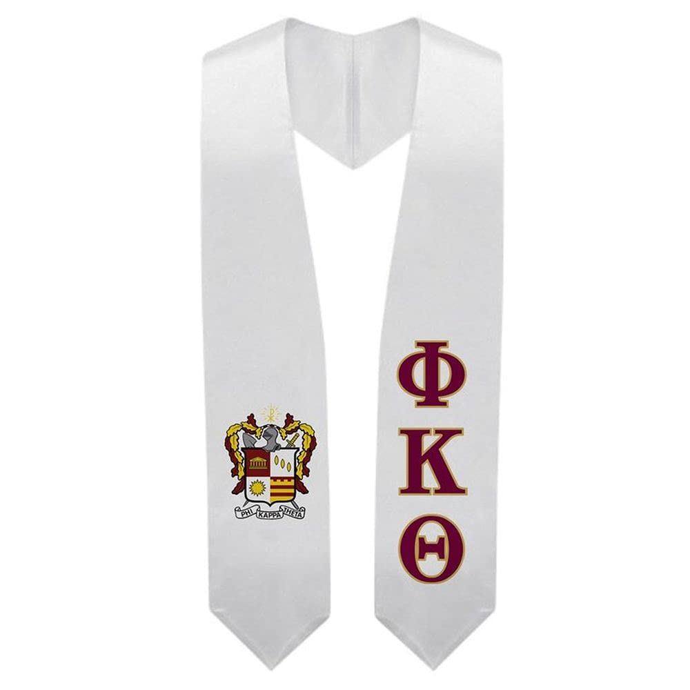 Greekgear Phi Kappa Theta Super Crest Shield Graduation Stole - Official Fraternity Sash for College Commencement Ceremonies & Greek Life Events