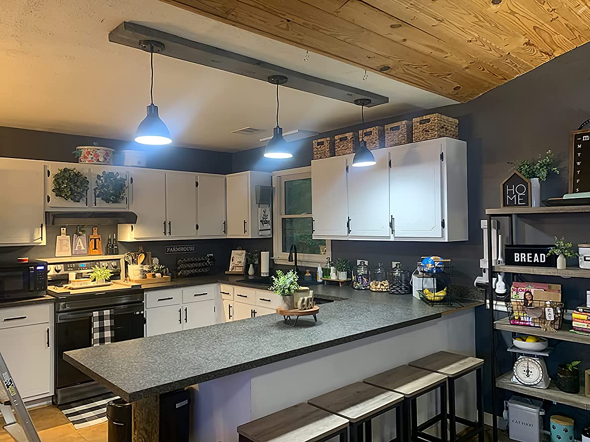 4 Pack Industrial Mini Metal Drum Pendant Lights - Single Kitchen Island Hanging Ceiling Fixtures for Over Sink Bar, Dining Room, Corridor, Entryway & Hallway - Perfect for Modern Farmhouse, Loft & Industrial Style Decor