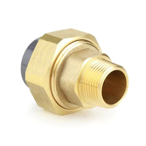 High-Quality Male Composite Union Fitting - Brass to PVC Adapter for Plumbing & Irrigation Systems - Perfect for Home, Garden & DIY Projects
