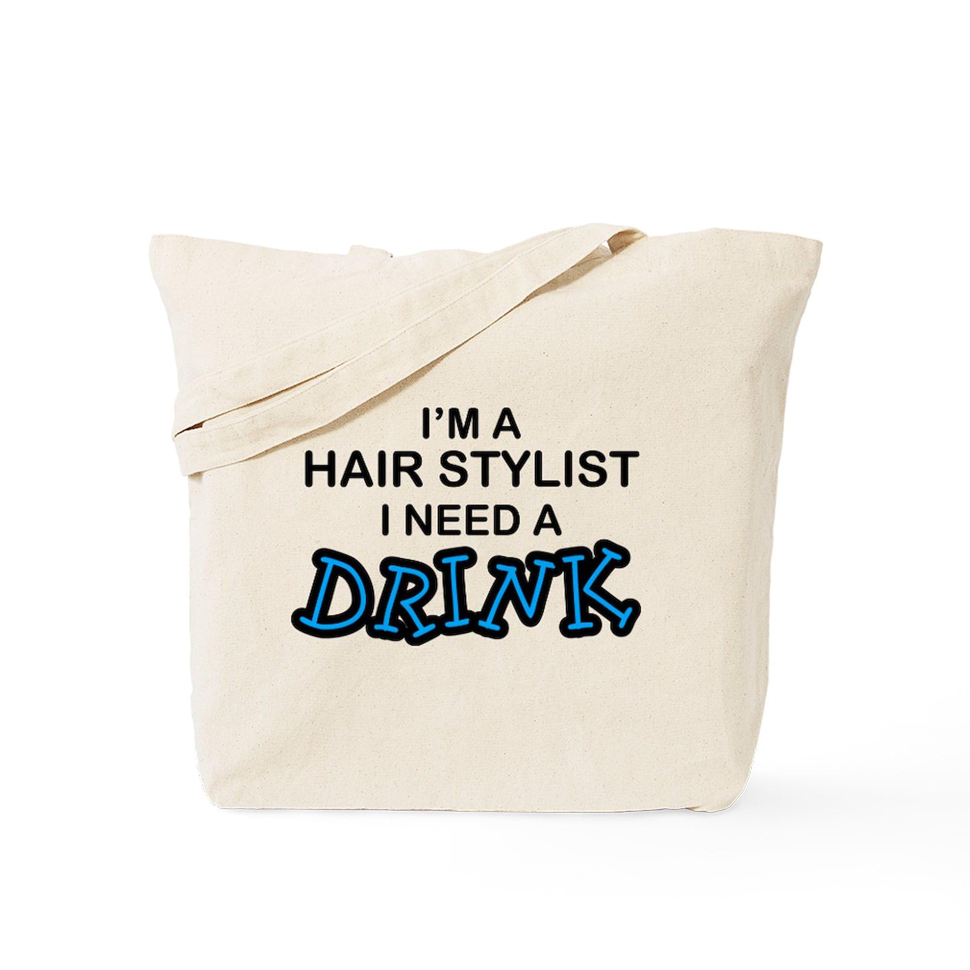 Hair Stylist Need A Drink Tote Bag - Natural Canvas Reusable Shopping Bag for Salon Professionals, Beach & Grocery Use