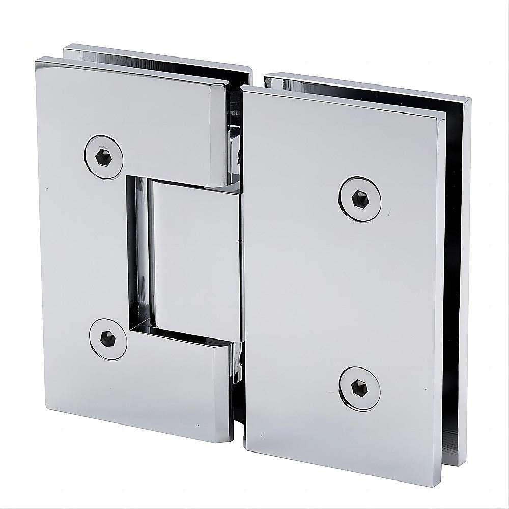 120x120cm Frameless Corner Shower Screen with Chrome Brackets & Brass Hinges - Square Double Pull Handle for Modern Bathroom - Waterproof Glass Enclosure for Shower Stall or Bathtub Area