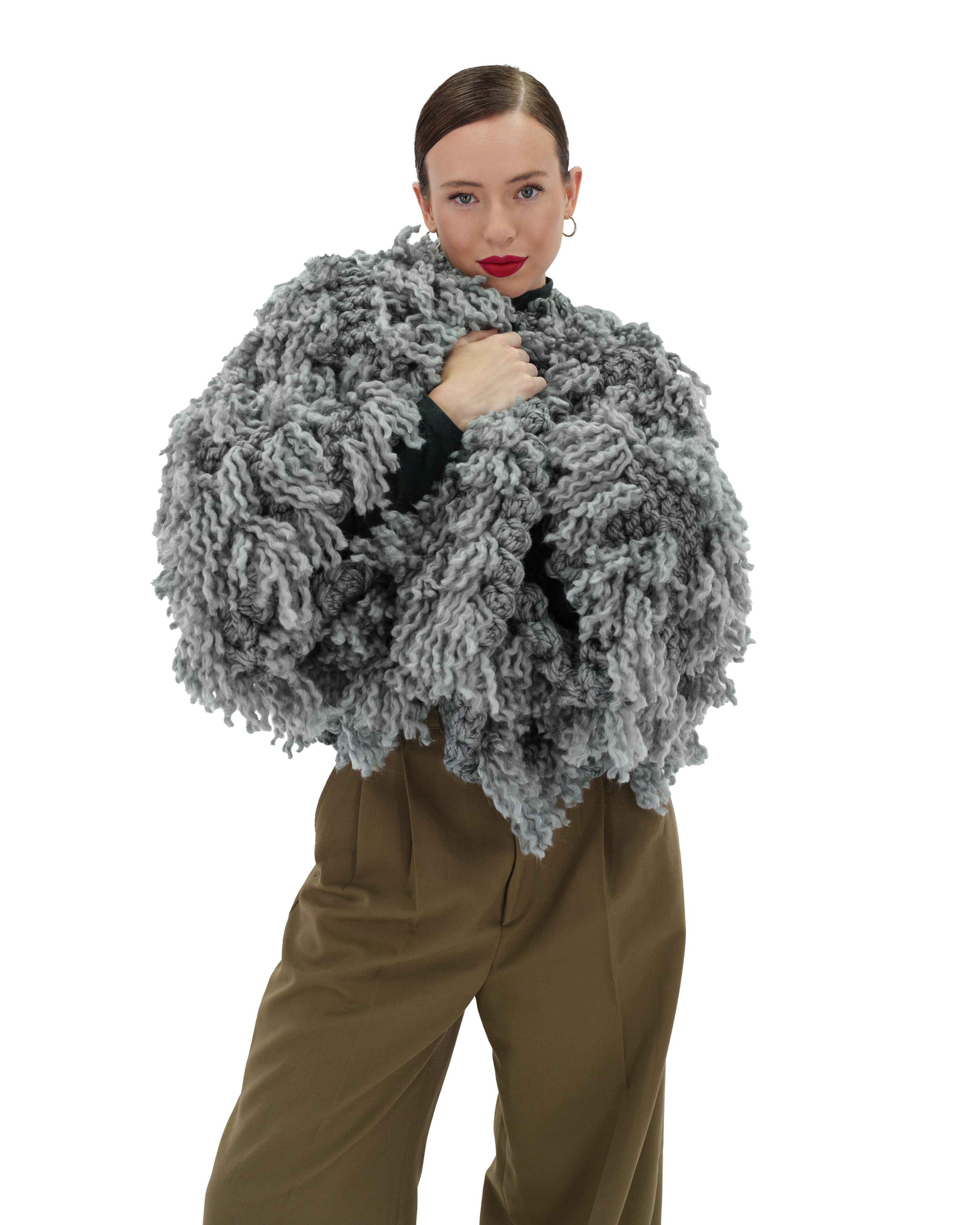 Women's Soft Fur-Like Cardigan - Cozy Winter Knit Sweater for Casual Wear, Office & Lounge