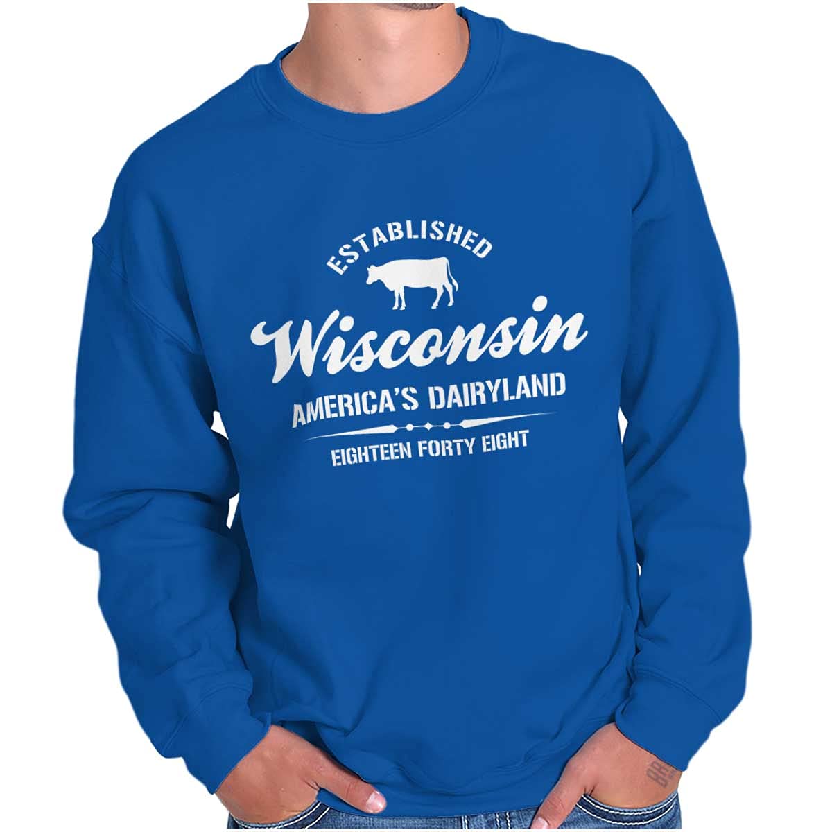 Classic Teaze Wisconsin America's Dairyland State Sweatshirt for Men & Women - Unisex Vintage Pullover Hoodie for Casual Wear & College Spirit