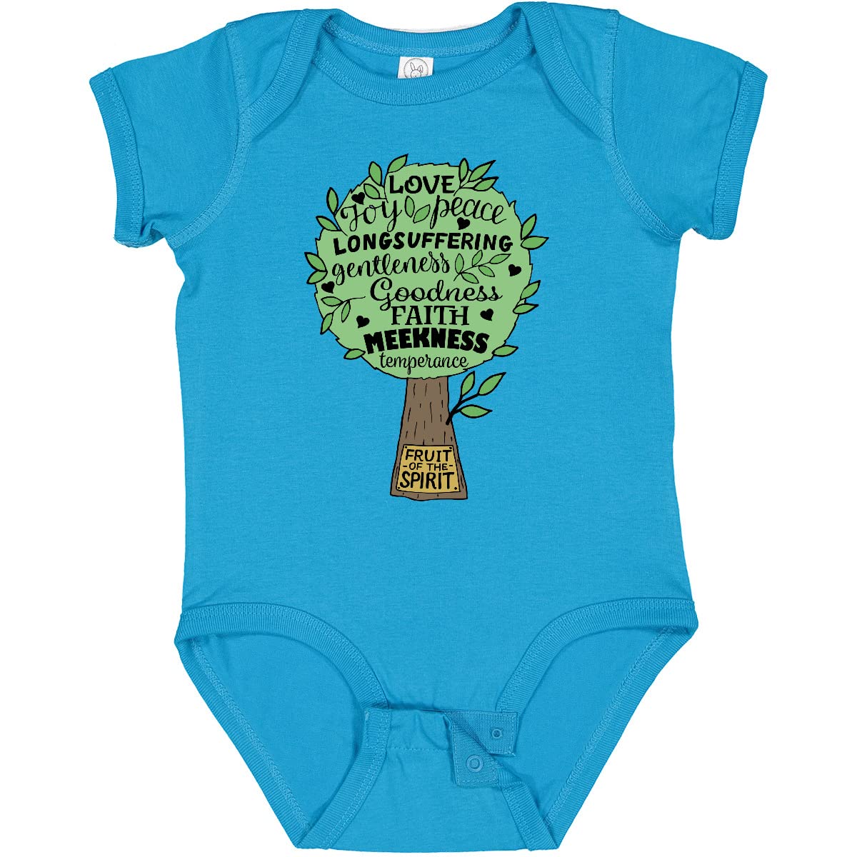 Inktastic Fruit of The Spirit Bible Quote Baby Onesie - Christian Infant Bodysuit for Church, Baptism & Family Gatherings