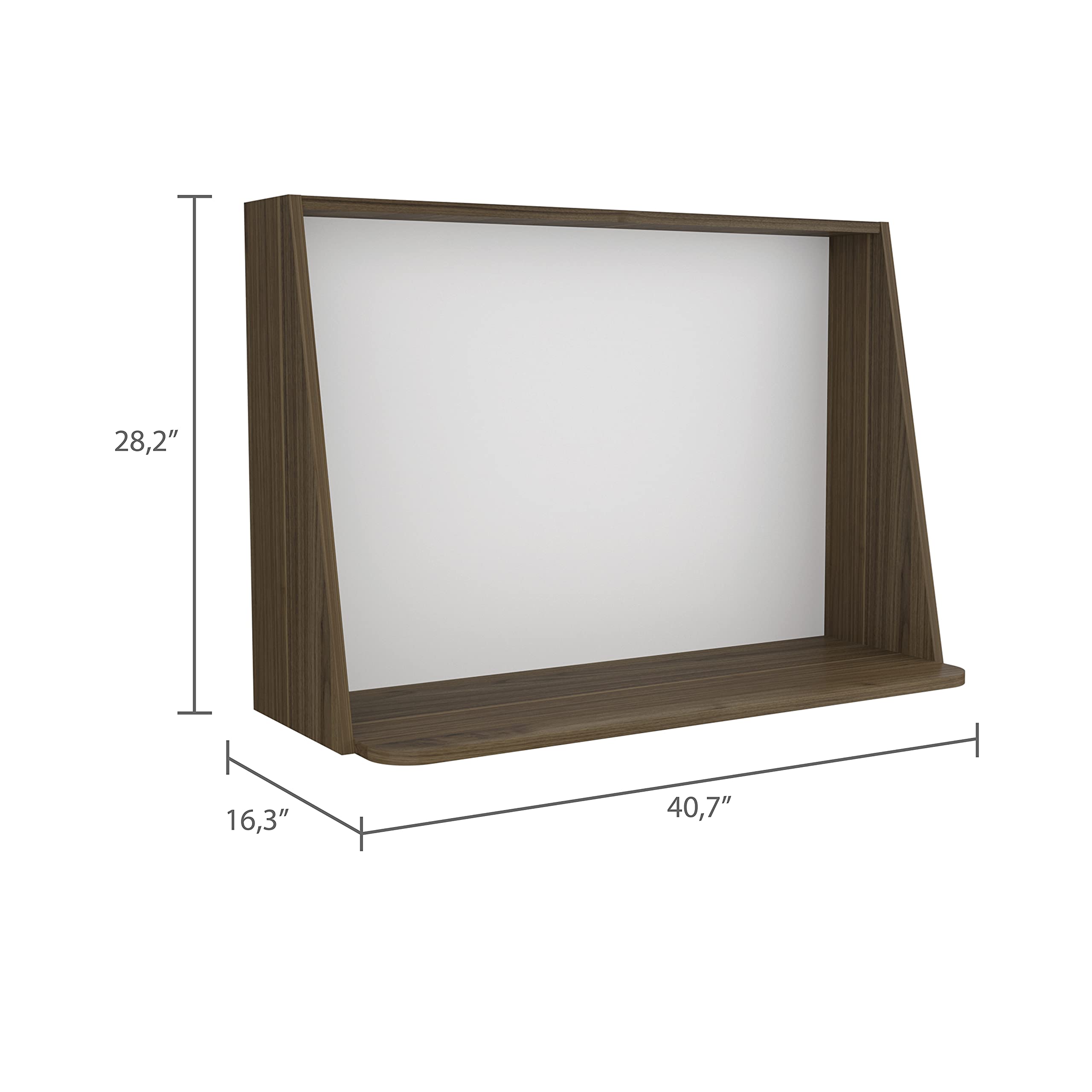 Vasco Wall Mounted Floating Desk with Shelf - Solid Mahogany or White Finish - Perfect for Home Office, Small Spaces & Dorm Rooms