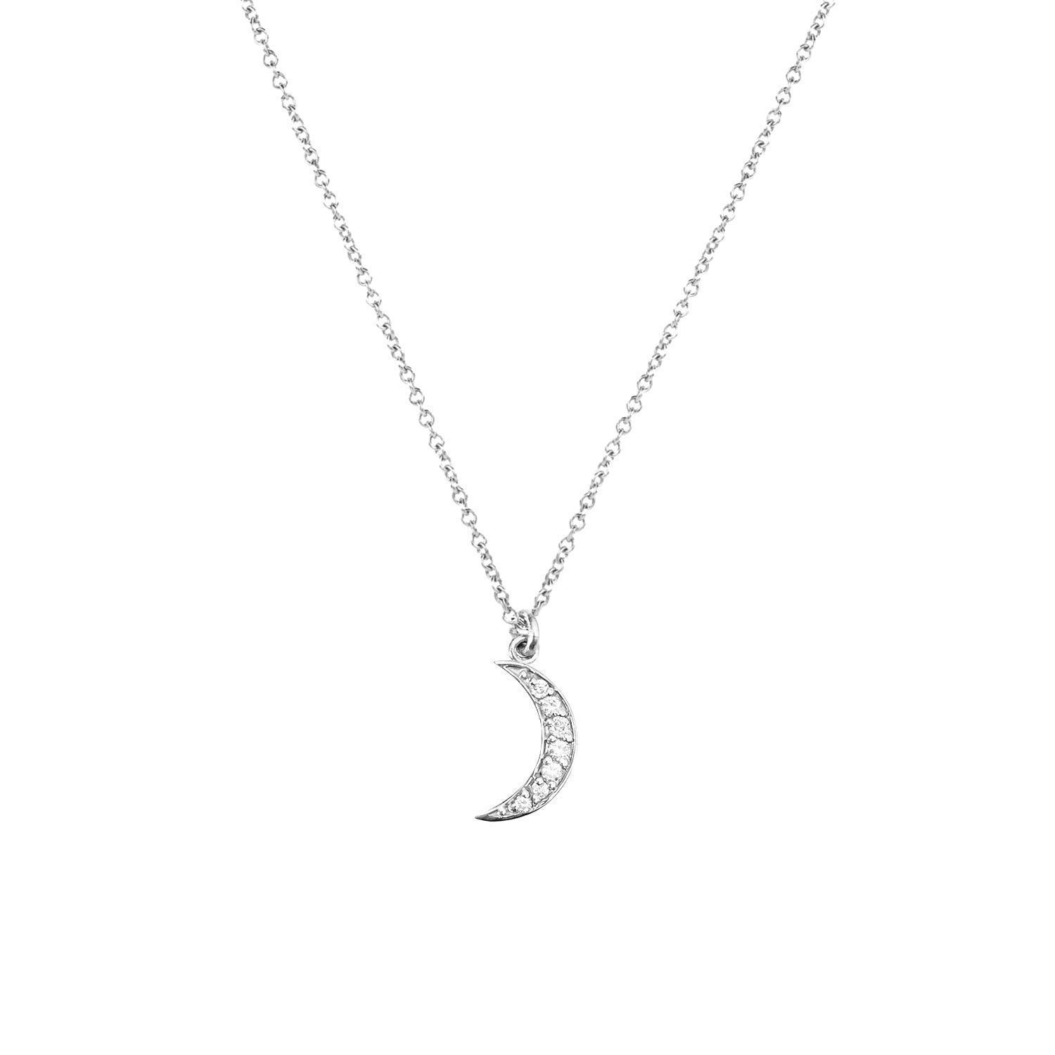 14K Gold Diamond Moon Necklace for Women - Dainty & Elegant Moon Pendant Jewelry - Perfect for Gifts, Anniversaries, and Everyday Wear