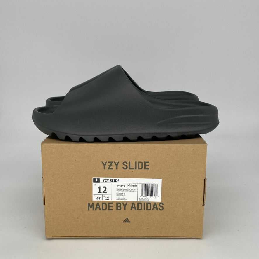 Adidas Yeezy Slide Dark Onyx - Men's Size 12 [ID5103] | Comfortable Slides for Home, Pool & Beach Wear